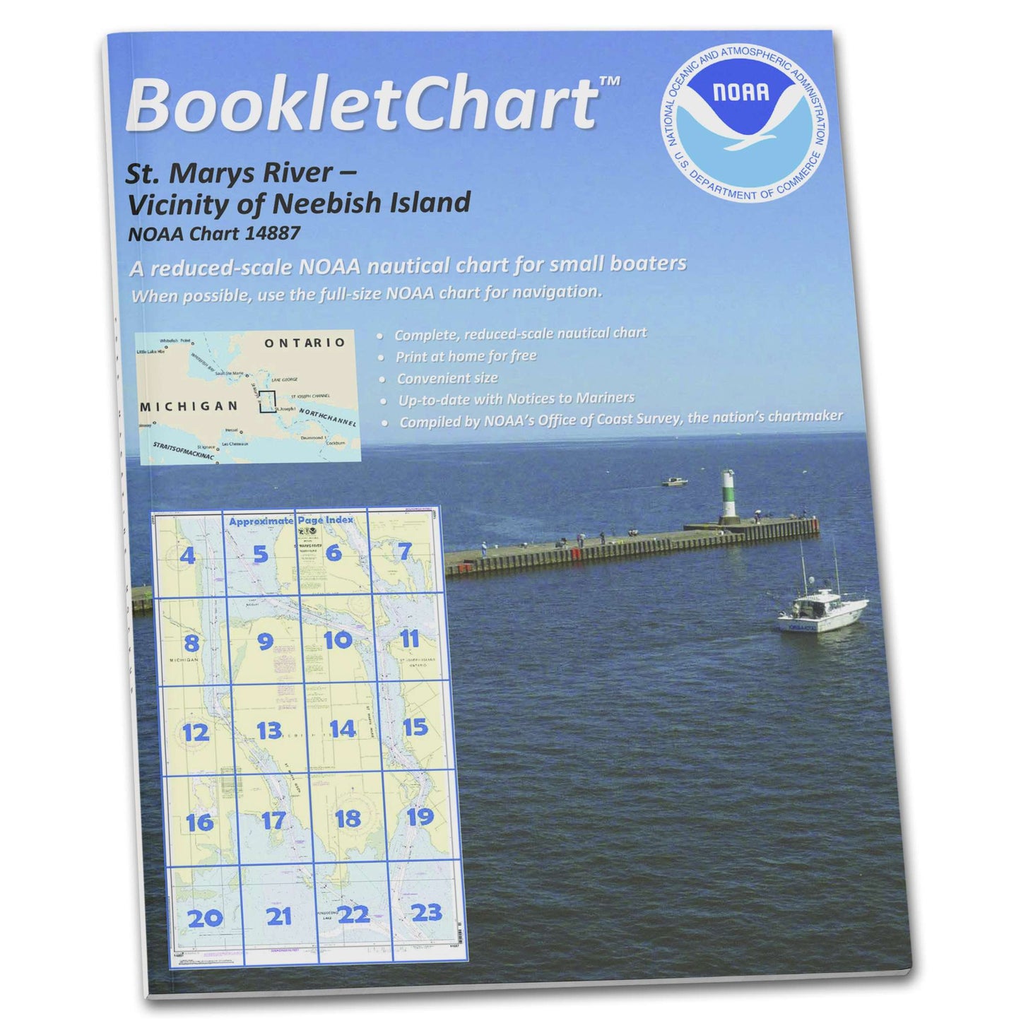 Paradise Clay CB14887 HISTORICAL NOAA Booklet Chart St Marys River - Neebish Island