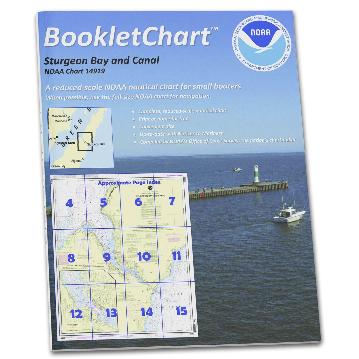 Paradise Clay CB14919 HISTORICAL NOAA Booklet Chart Sturgeon Bay and Canal;Sturgeon Bay
