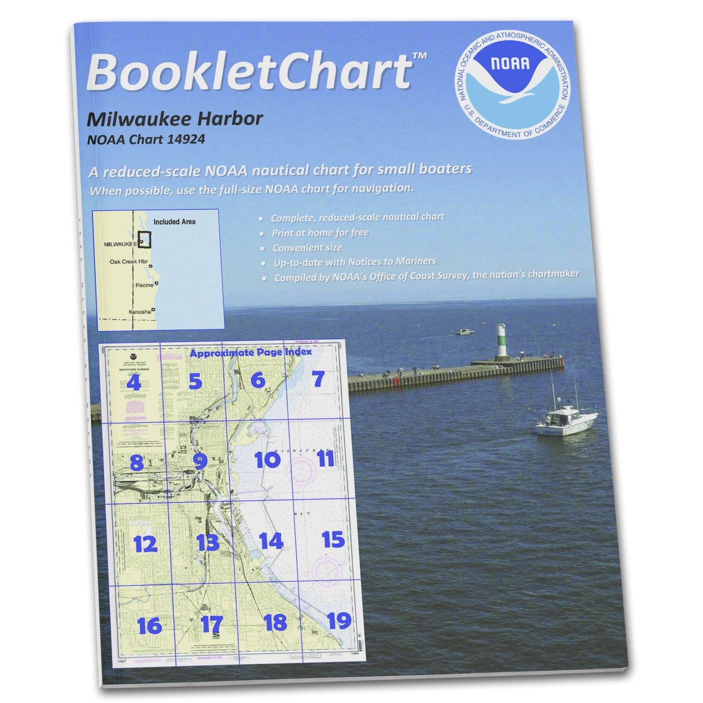 Paradise Clay CB14924 HISTORICAL NOAA Booklet Chart Milwaukee Harbor
