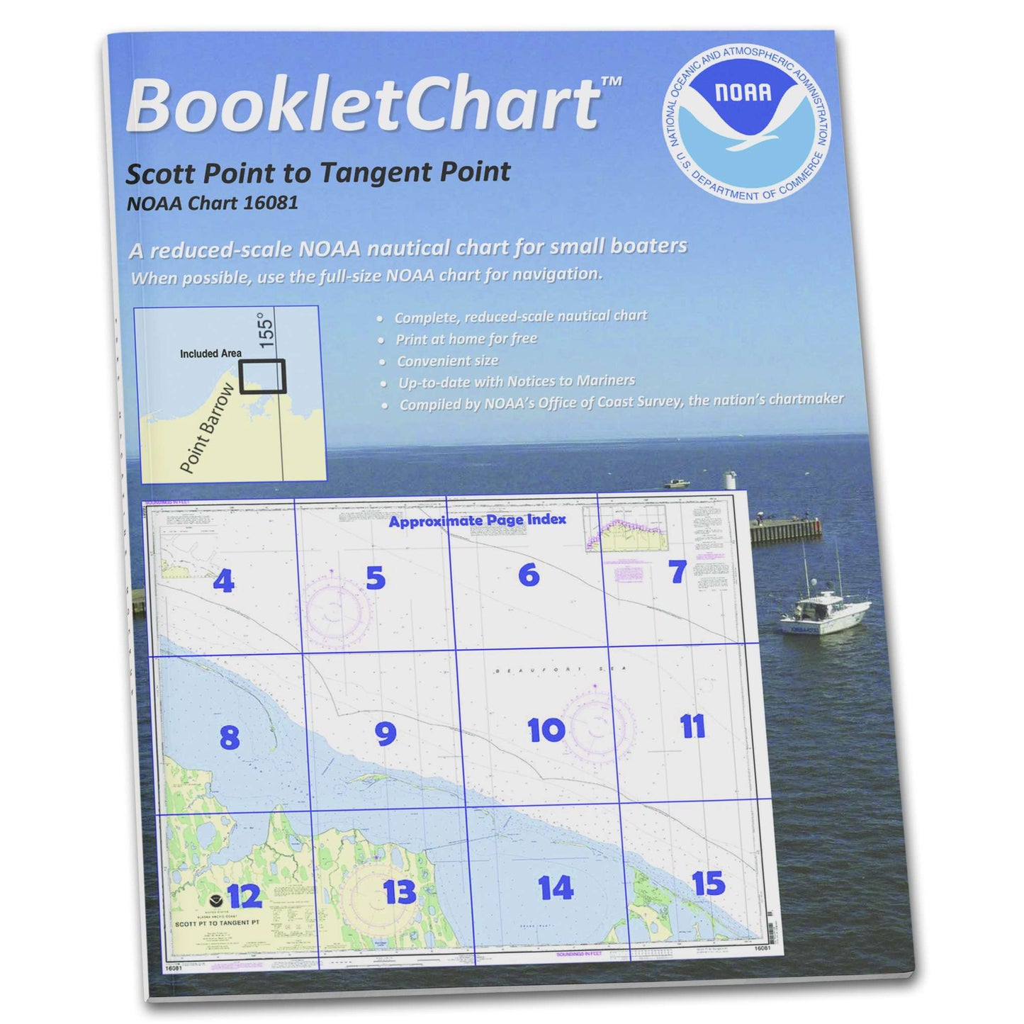 Paradise Clay CB16081 HISTORICAL NOAA Booklet Chart Scott Pt. to Tangent Pt.