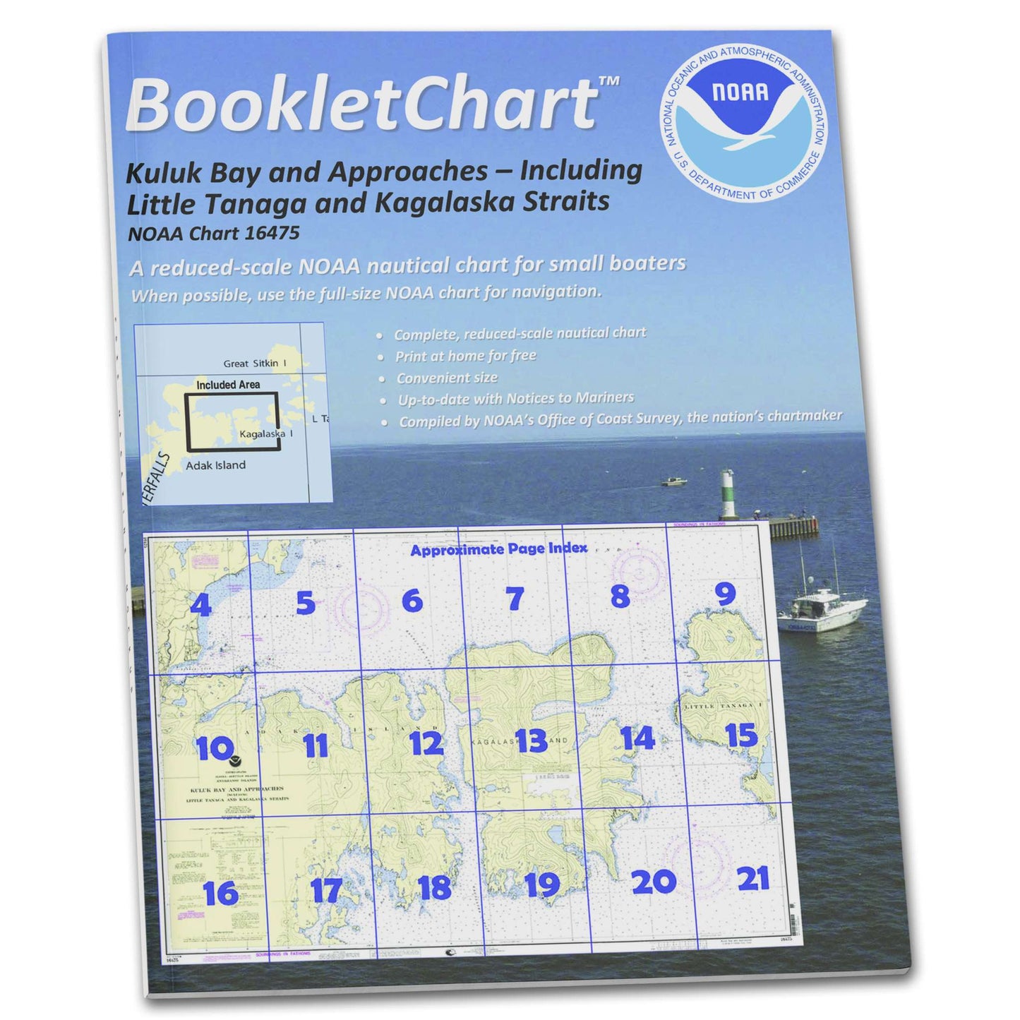 Paradise Clay CB16475 HISTORICAL NOAA Booklet Chart Kuluk Bay and approaches: Including Little Tanaga and Kagalaska, etc.
