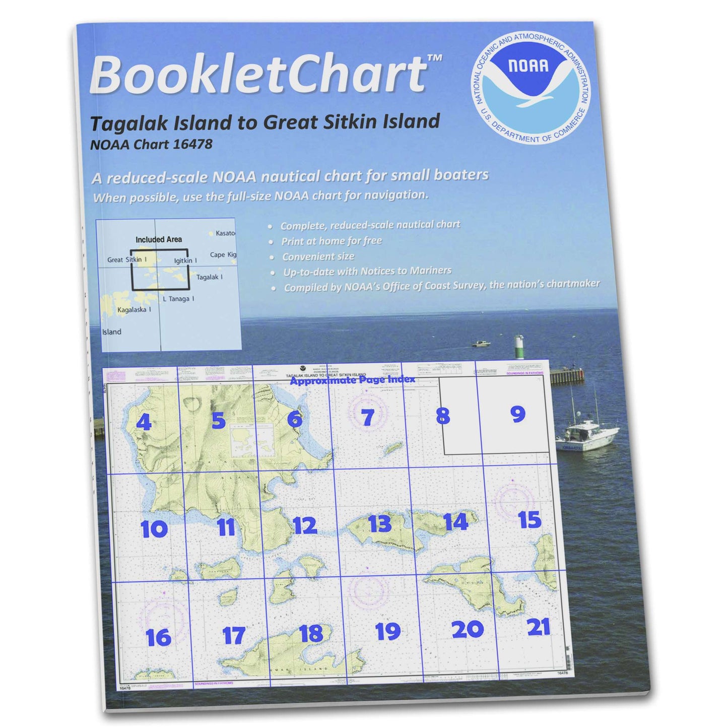 Paradise Clay CB16478 HISTORICAL NOAA Booklet Chart Tagalak Island to Great Sitkin Island;Sand Bay-Northeast Cove