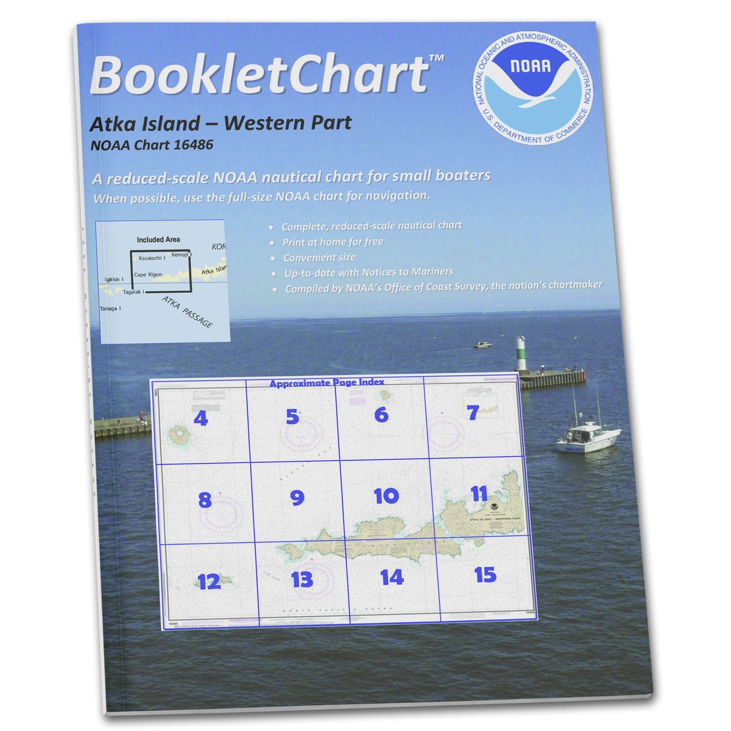 Paradise Clay CB16486 HISTORICAL NOAA Booklet Chart Atka Island: Western Part