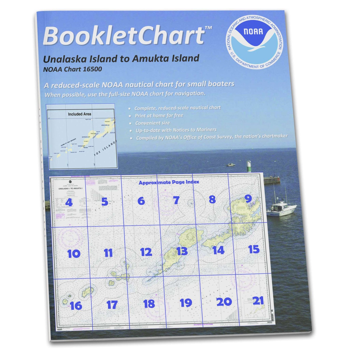 Paradise Clay CB16500 HISTORICAL NOAA Booklet Chart Unalaska l. to Amukta l.