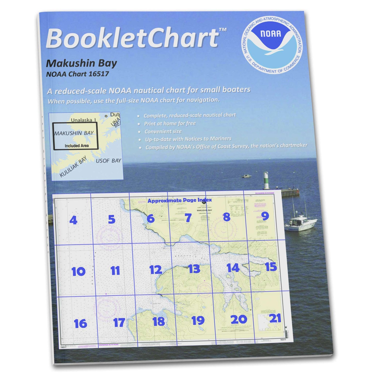 Paradise Clay CB16517 HISTORICAL NOAA Booklet Chart Makushin Bay