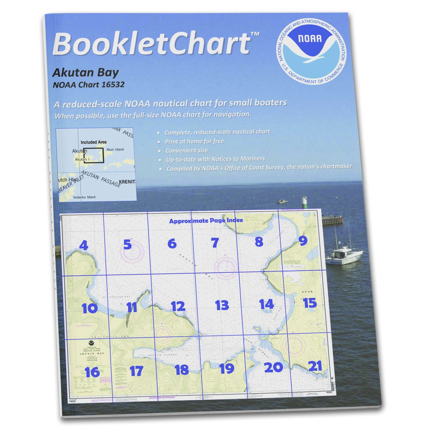 Paradise Clay CB16532 HISTORICAL NOAA Booklet Chart Akutan Bay: Krenitzin Islands