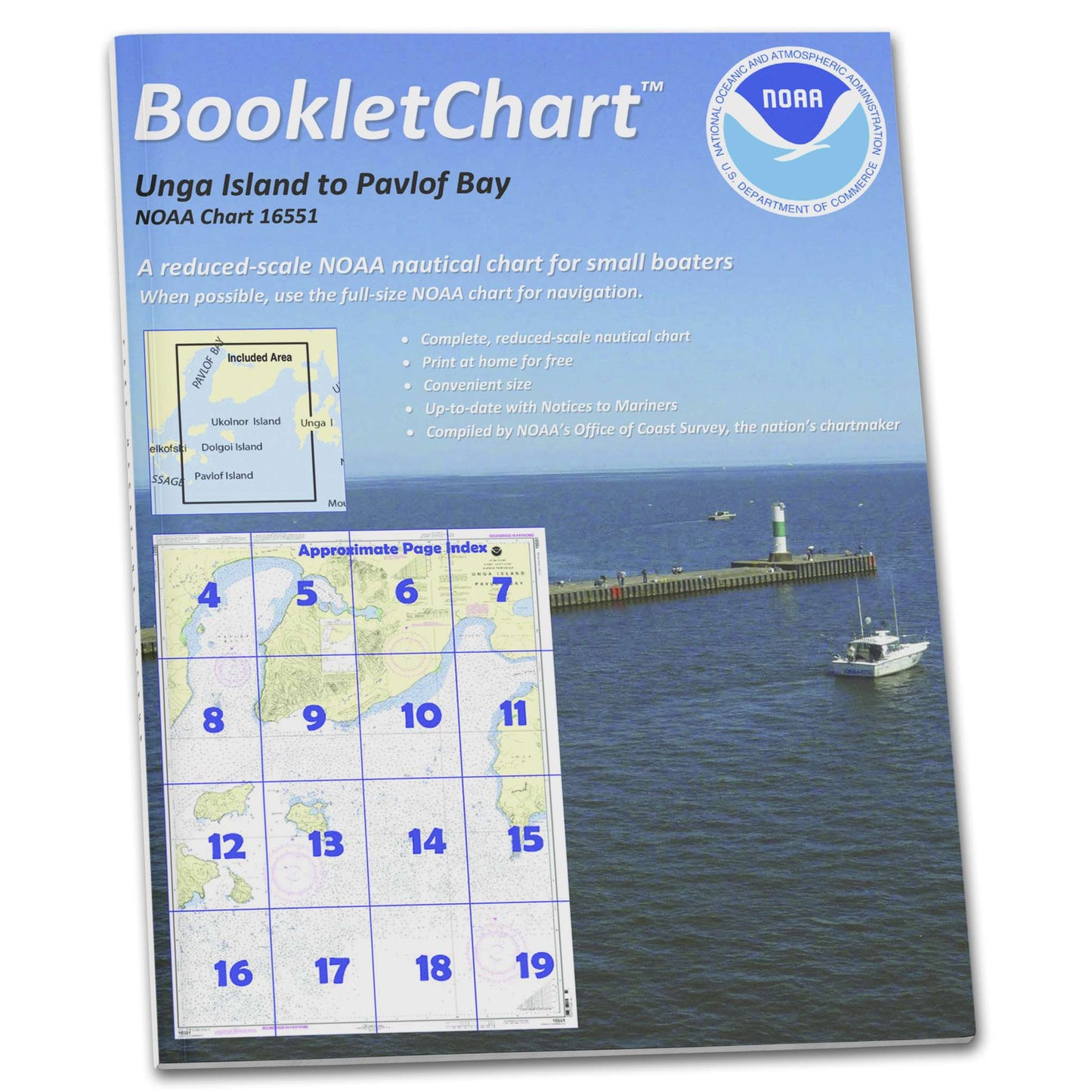 Paradise Clay CB16551 HISTORICAL NOAA Booklet Chart Unga Island to Pavlof Bay: Alaska Pen.