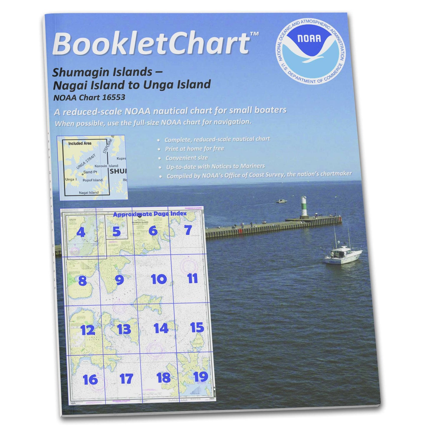 Paradise Clay CB16553 HISTORICAL NOAA Booklet Chart Shumagin Islands-Nagai I. to Unga I;Delarof Harbor;Popof Strait: nort.