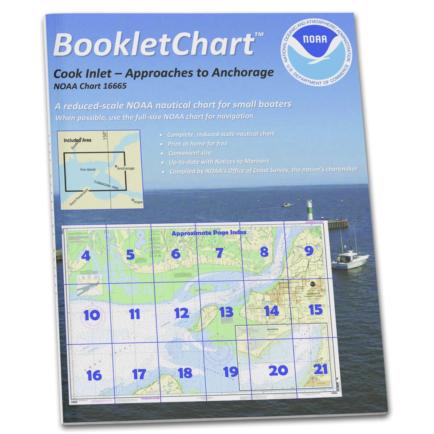 Paradise Clay CB16665 HISTORICAL NOAA Booklet Chart Cook Inlet-Approaches to Anchorage;Anchorage