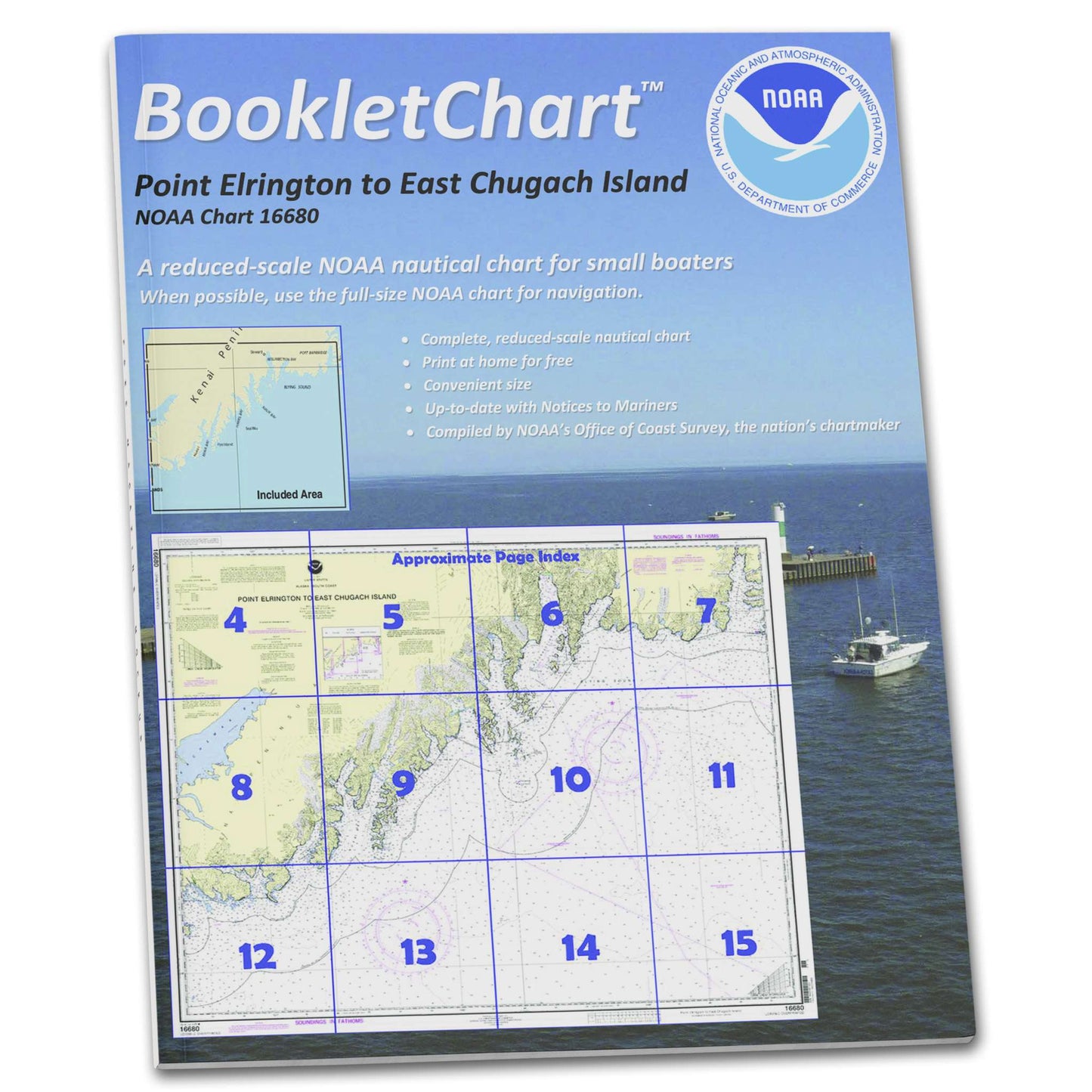 Paradise Clay CB16680 HISTORICAL NOAA Booklet Chart Point Elrington to East Chugach Island