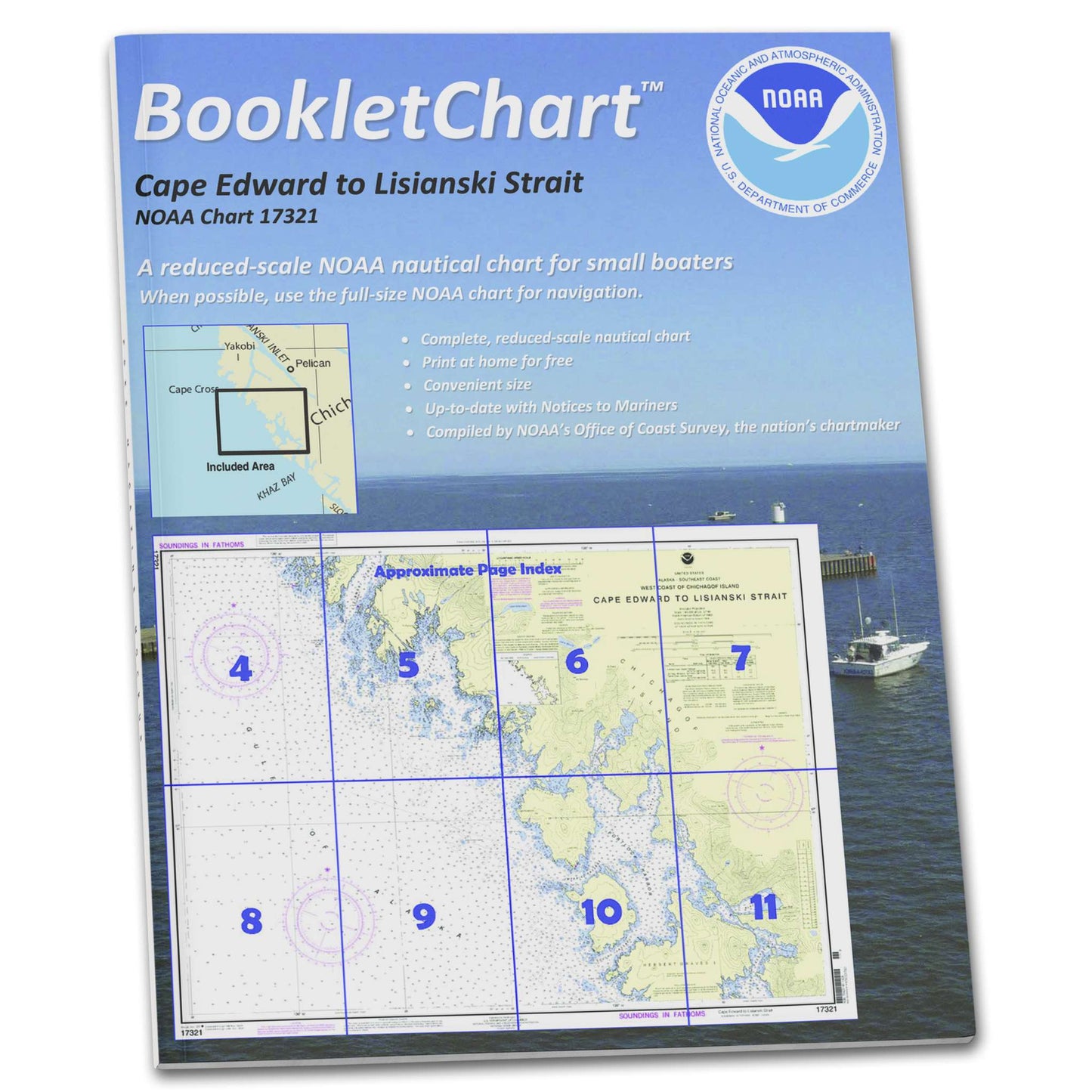Paradise Clay CB17321 HISTORICAL NOAA Booklet Chart Cape Edward to Lisianski Strait: Chichagof Island