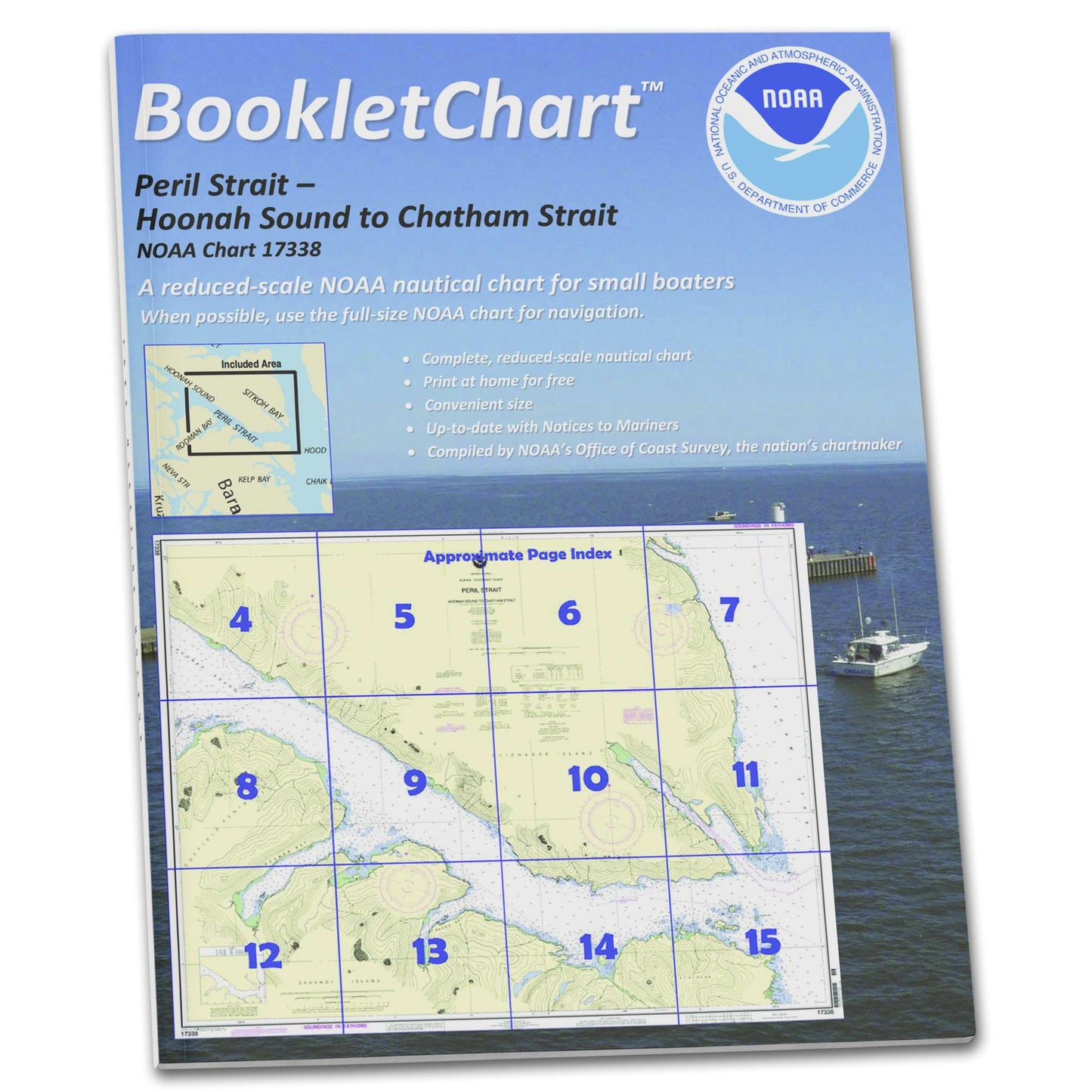 Paradise Clay CB17338 HISTORICAL NOAA Booklet Chart Peril Str.-Hoonah SND. to Chatham Str.
