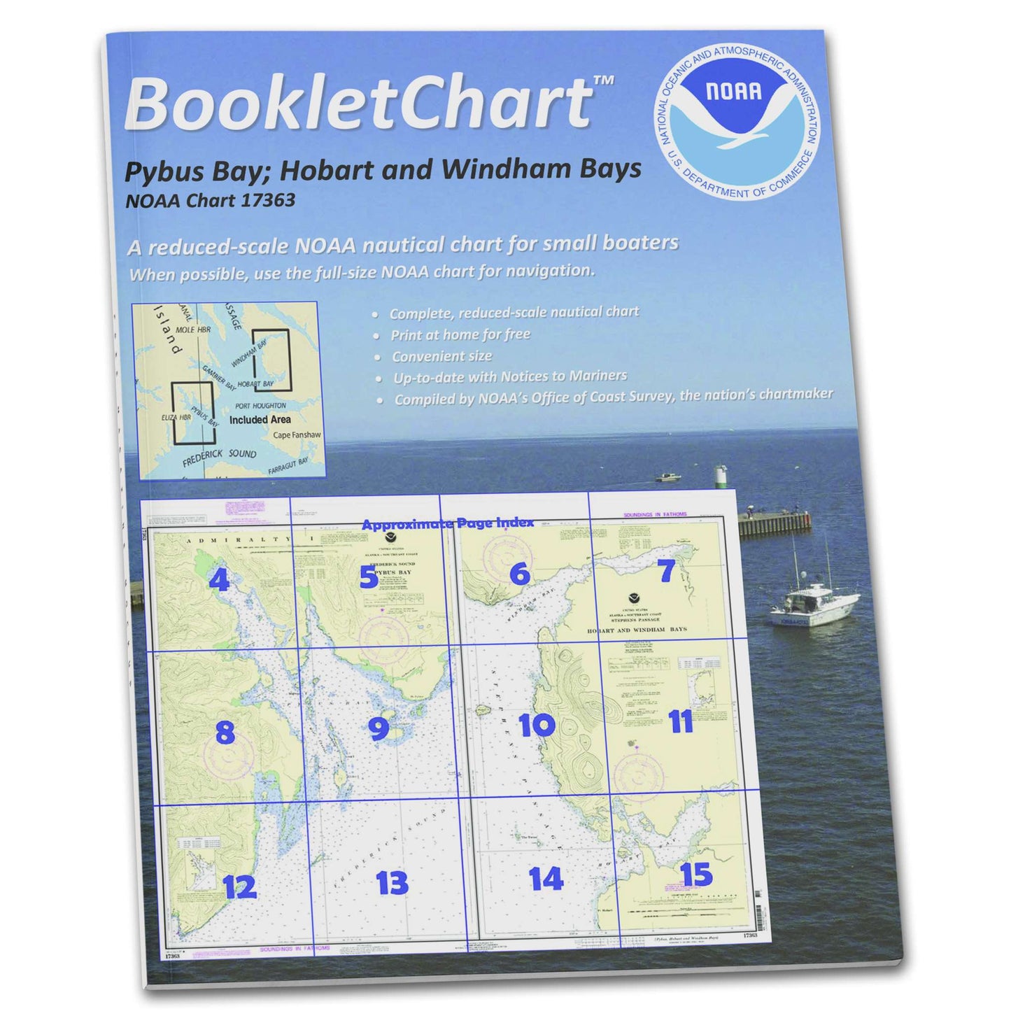 Paradise Clay CB17363 HISTORICAL NOAA Booklet Chart Pybus Bay: Frederick Sound;Hobart and Windham Bays: Stephens P.