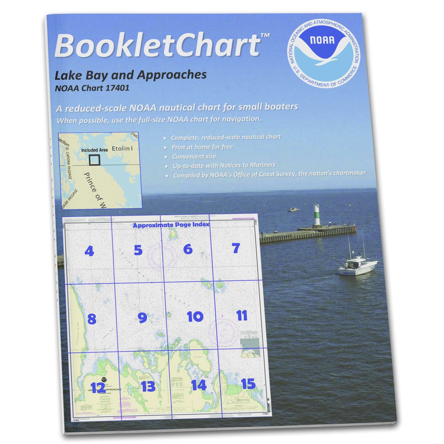 Paradise Clay CB17401 HISTORICAL NOAA Booklet Chart Lake Bay and approaches: Clarence Str.