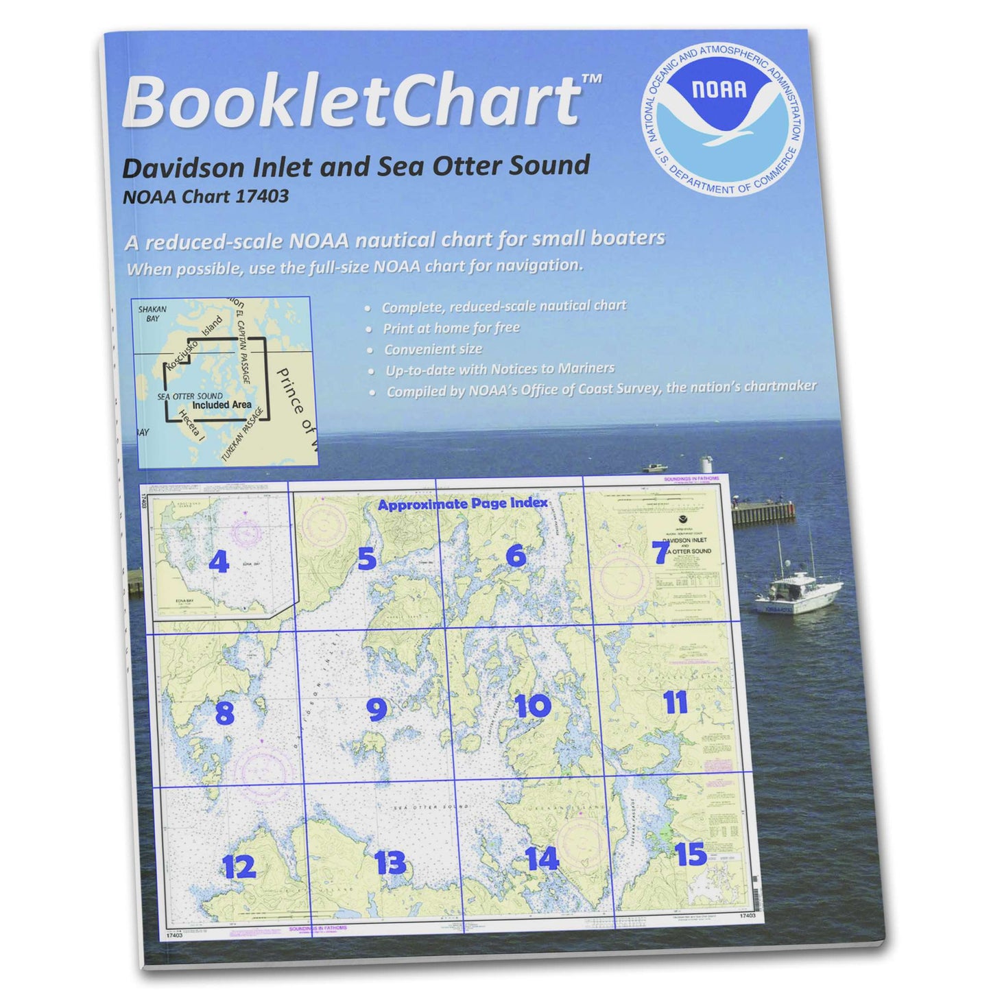 Paradise Clay CB17403 HISTORICAL NOAA Booklet Chart Davidson Inlet and Sea Otter Sound;Edna Bay