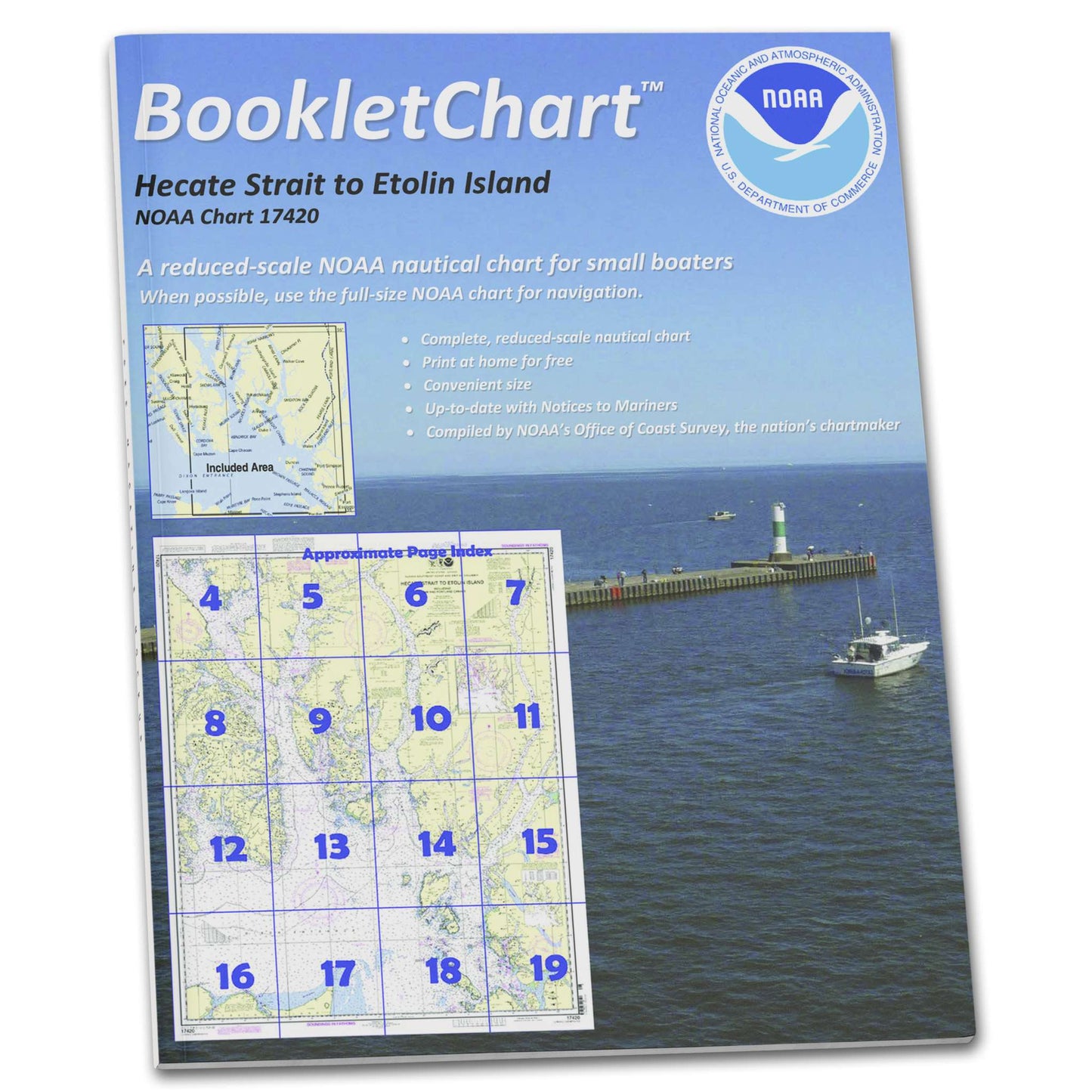 Paradise Clay CB17420 HISTORICAL NOAA Booklet Chart Hecate Strait to Etolin Island: Including Behm and Portland Canals, Handy 8.5" x 11" Size. Paper Chart Book Designed for use Aboard Small Craft