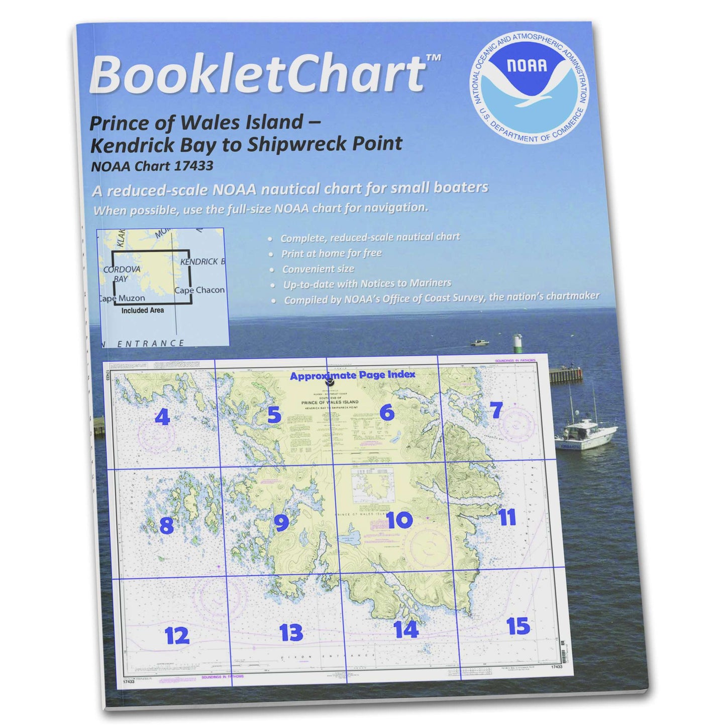 Paradise Clay CB17433 HISTORICAL NOAA Booklet Chart Kendrick Bay to Shipwreck Point: Prince of Wales Island