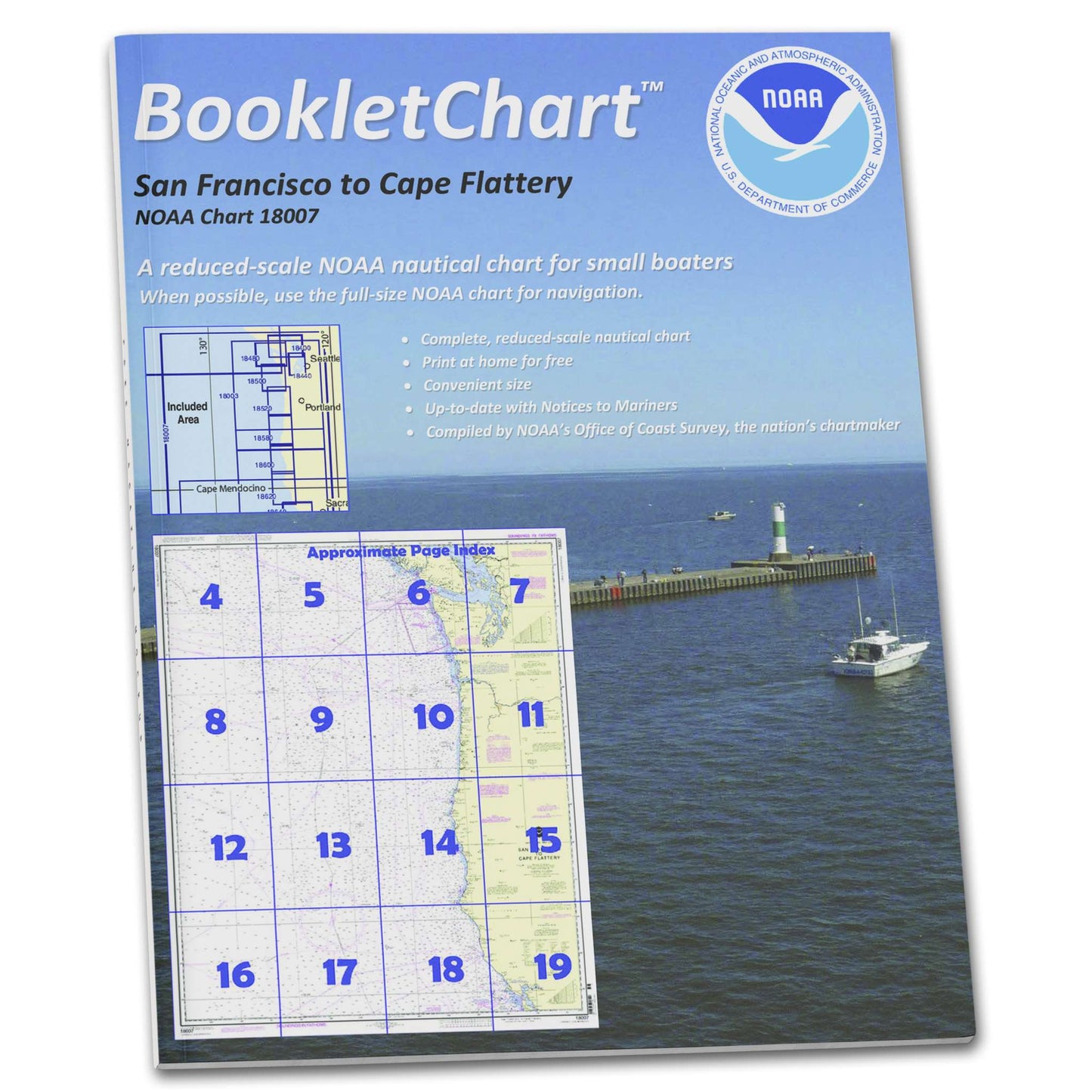 Paradise Clay CB18007 HISTORICAL NOAA Booklet Chart San Francisco to Cape Flattery