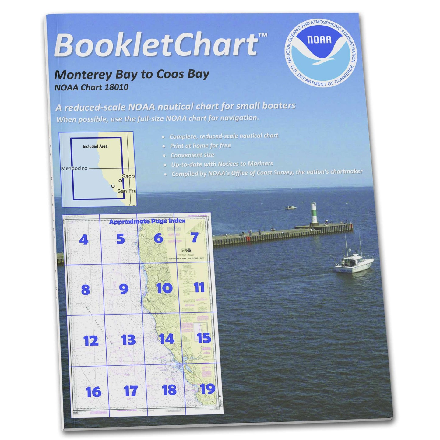Paradise Clay CB18010 HISTORICAL NOAA Booklet Chart Monterey Bay to Coos Bay