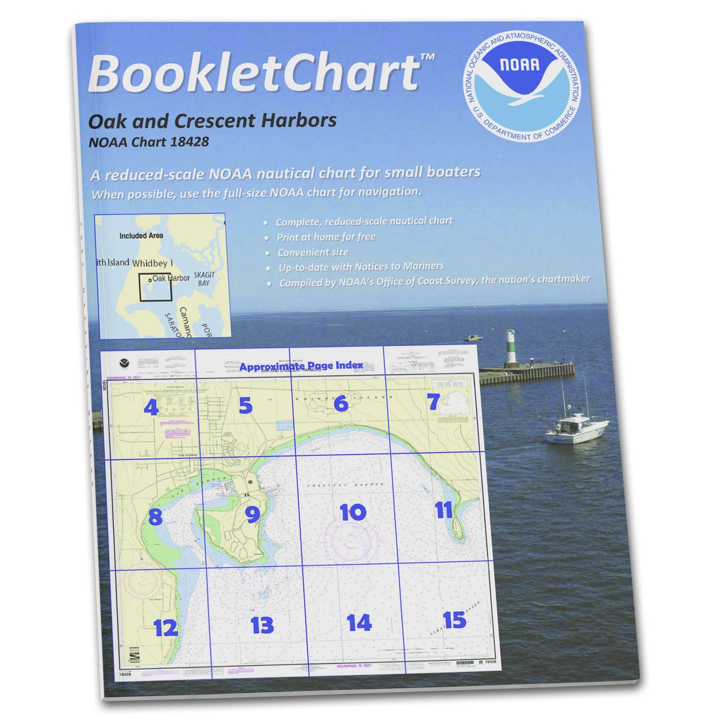 Paradise Clay CB18428 HISTORICAL NOAA Booklet Chart Oak and Crescent Harbors