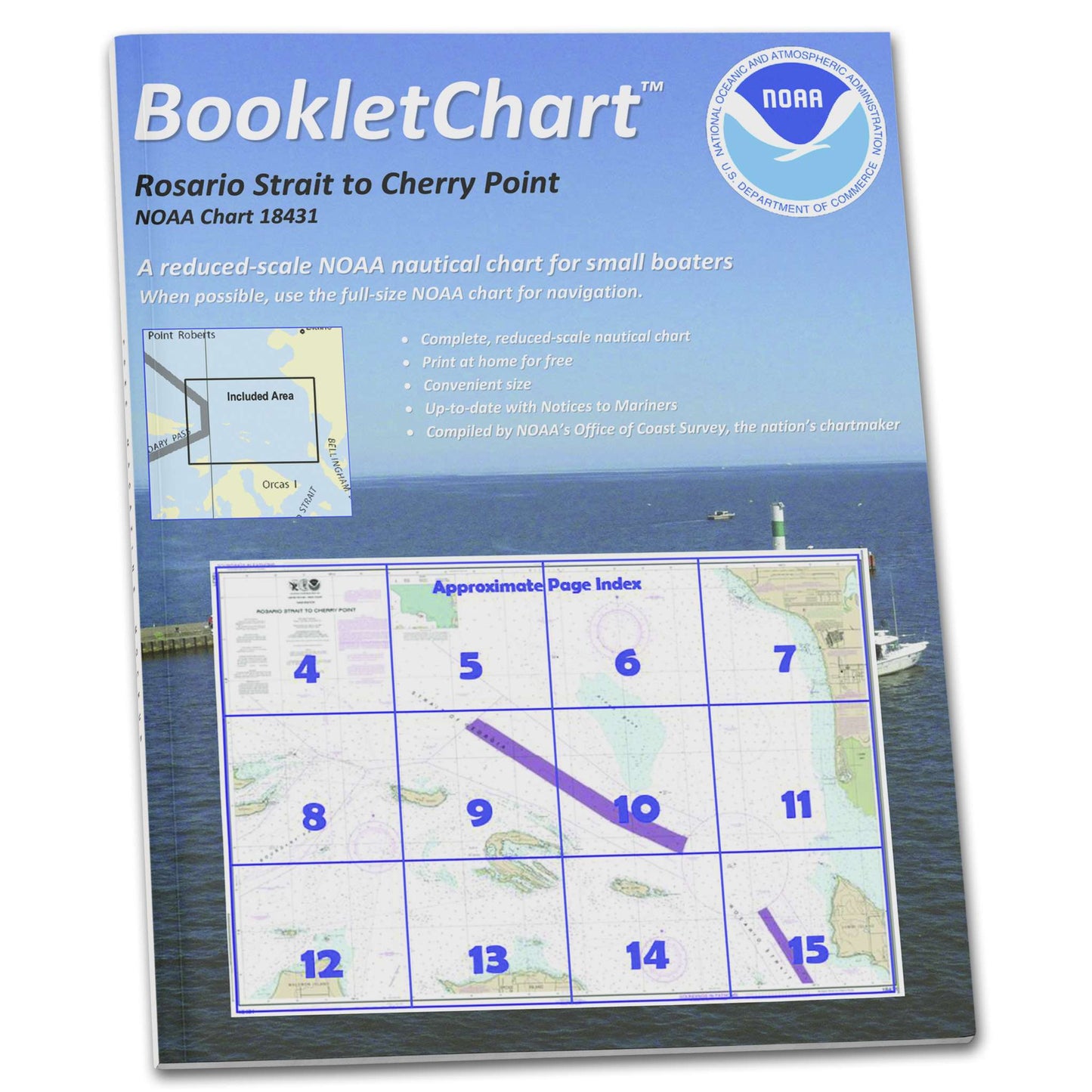 Paradise Clay CB18431 HISTORICAL NOAA Booklet Chart Rosario Stait to Cherry Point