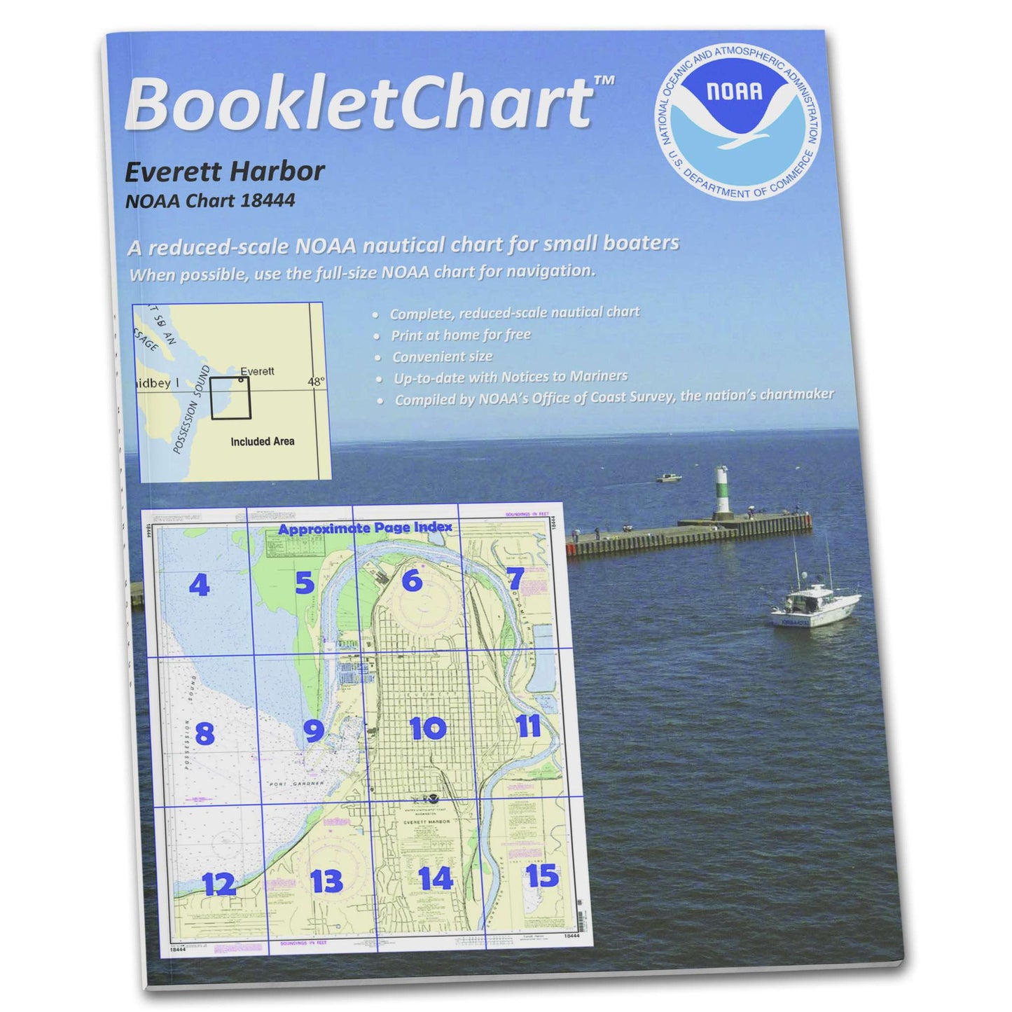 Paradise Clay CB18444 HISTORICAL NOAA Booklet Chart Everett Harbor