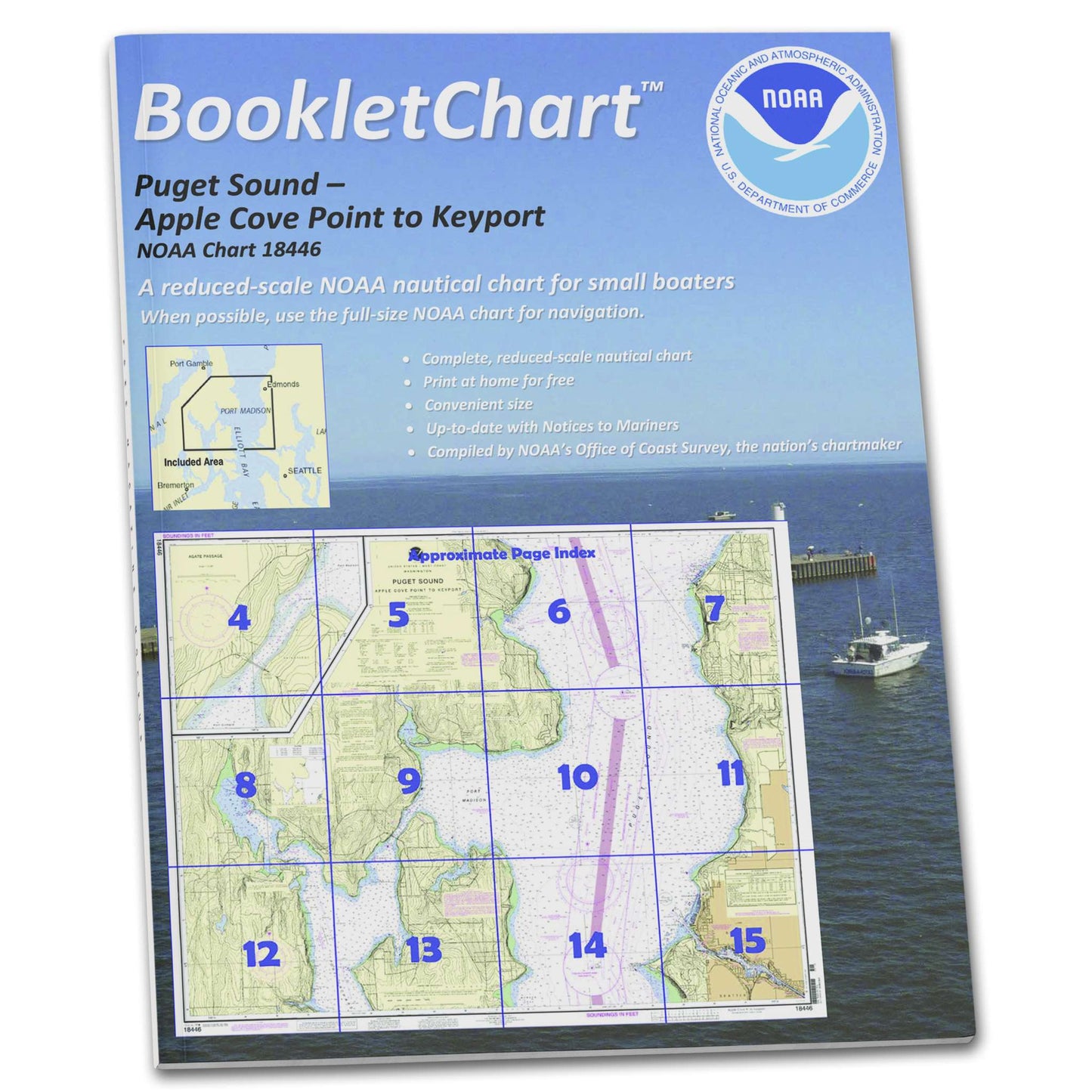 Paradise Clay CB18446 HISTORICAL NOAA Booklet Chart Puget Sound-Apple Cove Point to Keyport;Agate Passage