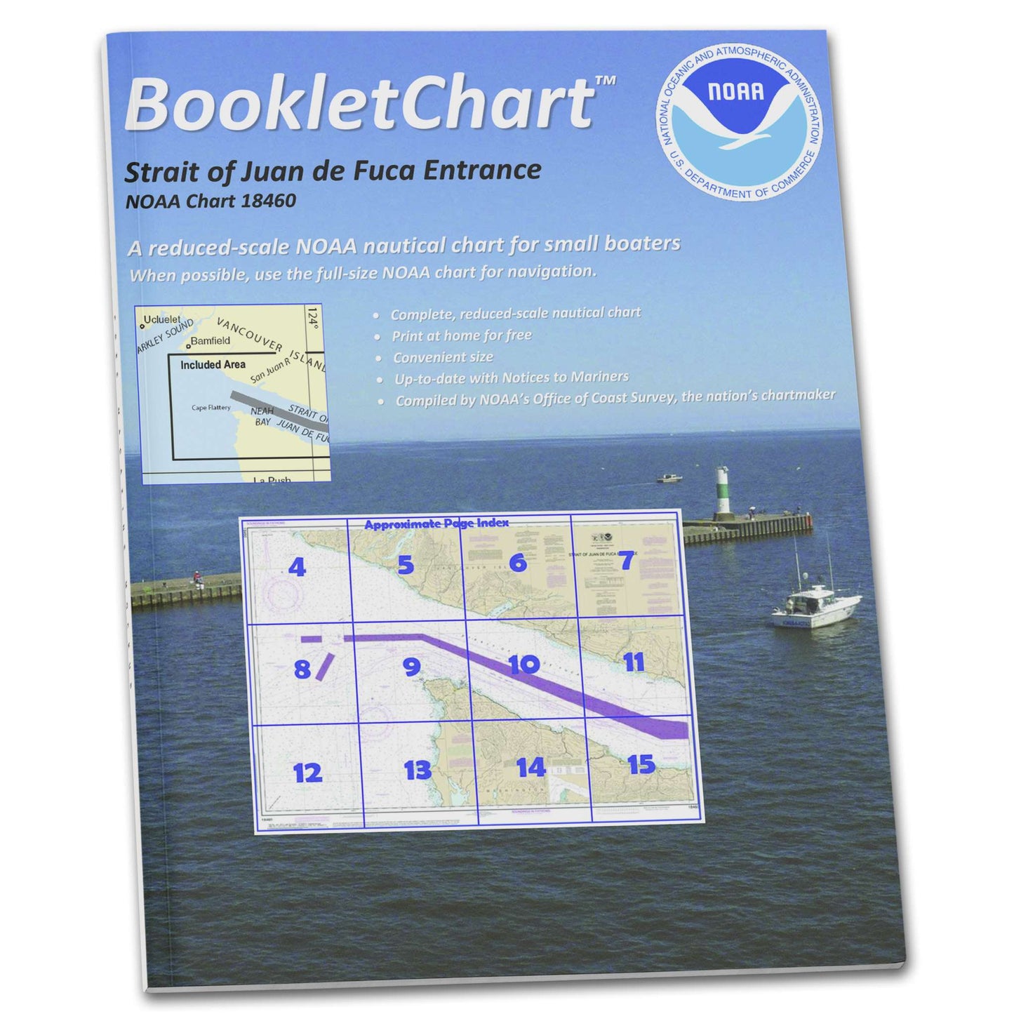 Paradise Clay CB18460 HISTORICAL NOAA Booklet Chart Stait of Juan de Fuca Entrance
