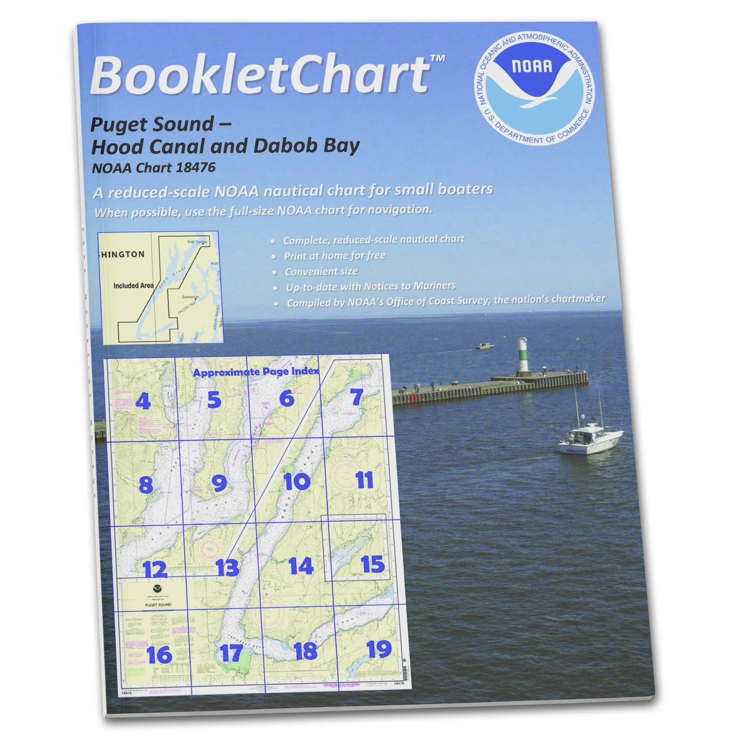 Paradise Clay CB18476 HISTORICAL NOAA Booklet Chart Puget Sound-Hood Canal and Dabob Bay