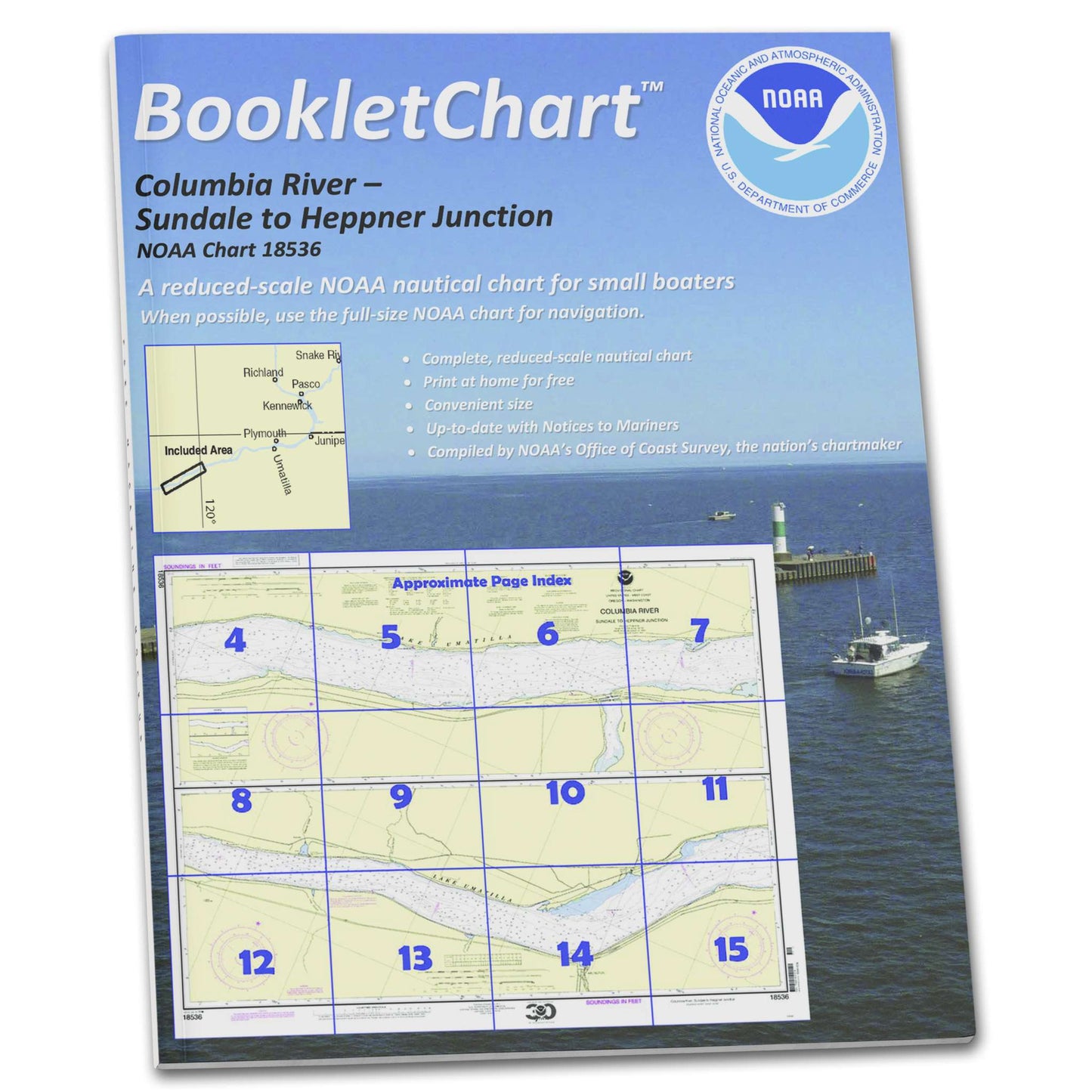 Paradise Clay CB18536 HISTORICAL NOAA Booklet Chart Columbia River Sundale to Heppner Junction