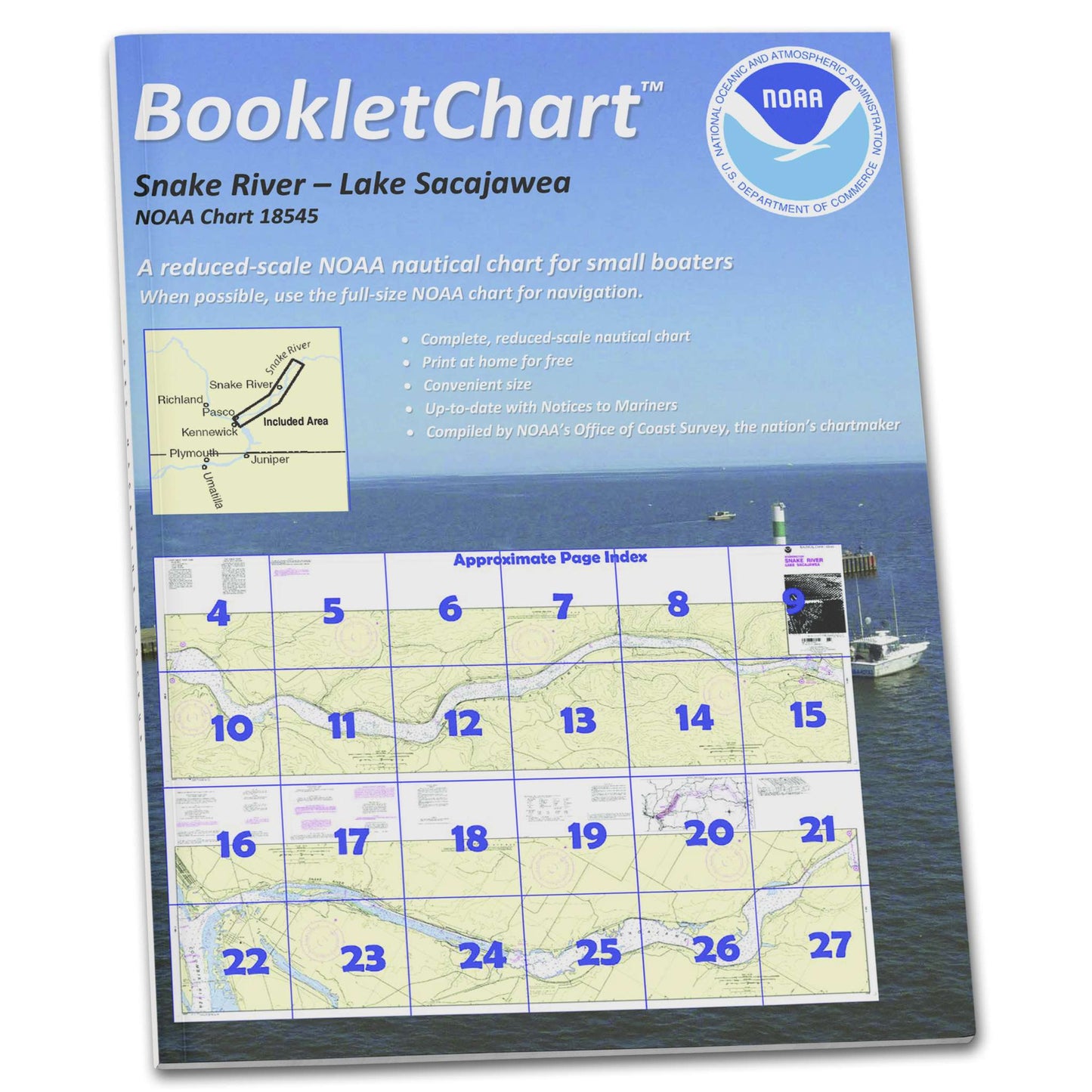 Paradise Clay CB18545 HISTORICAL NOAA Booklet Chart Lake Sacajawea