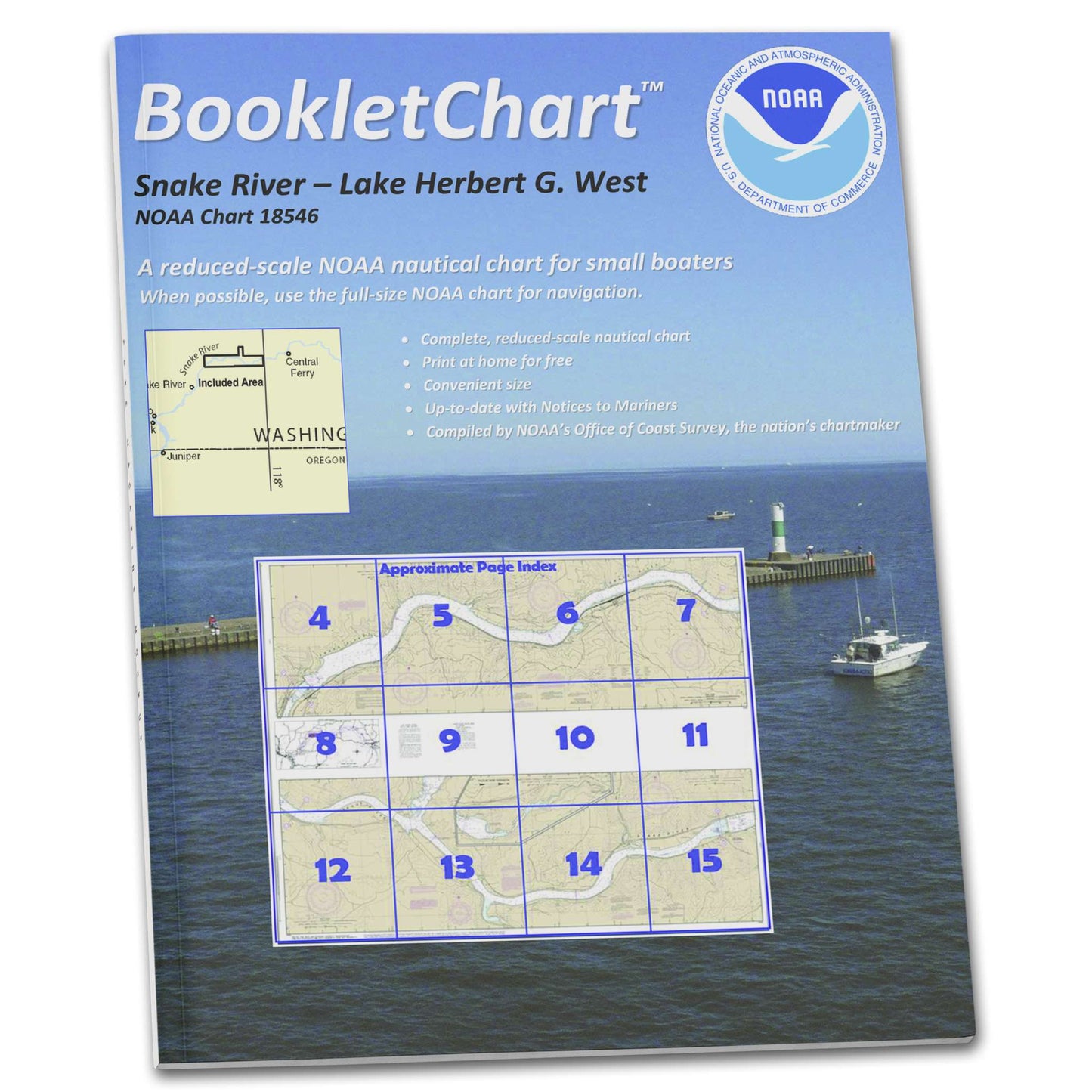 Paradise Clay CB18546 HISTORICAL NOAA Booklet Chart Snake River-Lake Herbert G. West