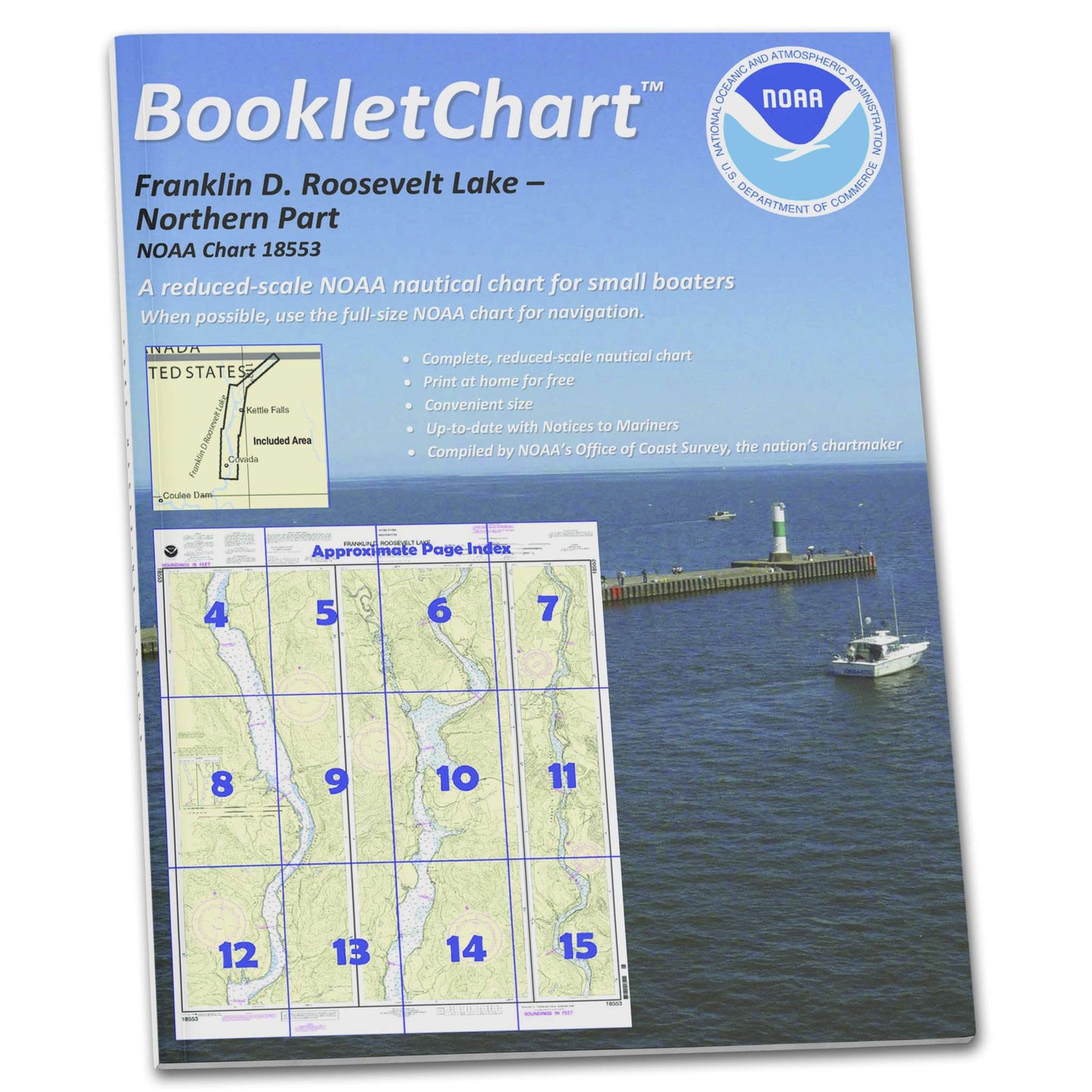 Paradise Clay CB18553 HISTORICAL NOAA Booklet Chart Franklin D. Roosevelt Lake Northern Part