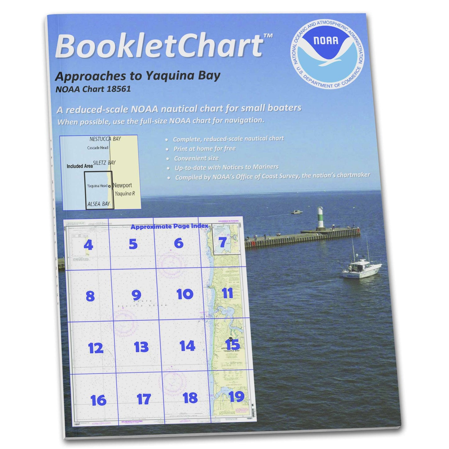 Paradise Clay CB18561 HISTORICAL NOAA Booklet Chart Approaches to Yaquina Bay;Depoe Bay