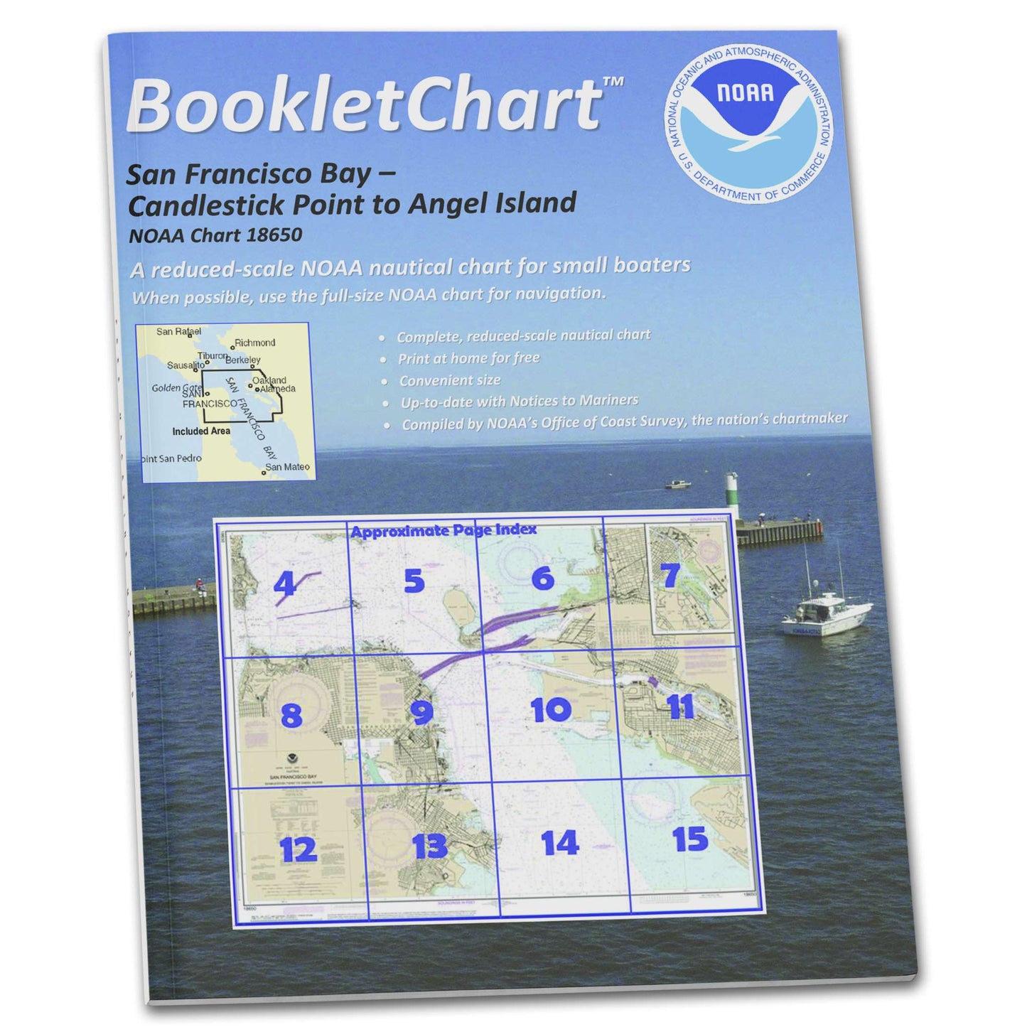 Paradise Clay CB18650 HISTORICAL NOAA Booklet Chart San Francisco Bay Candlestick Point to Angel Island