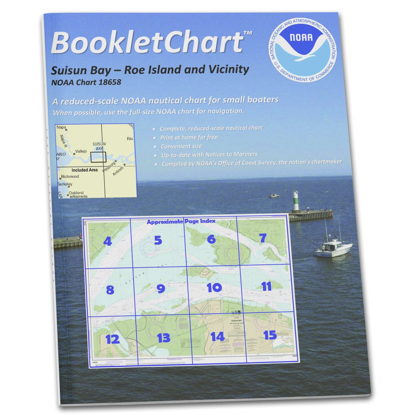 Paradise Clay CB18658 HISTORICAL NOAA Booklet Chart Suisun Bay-Roe Island and Vicinity