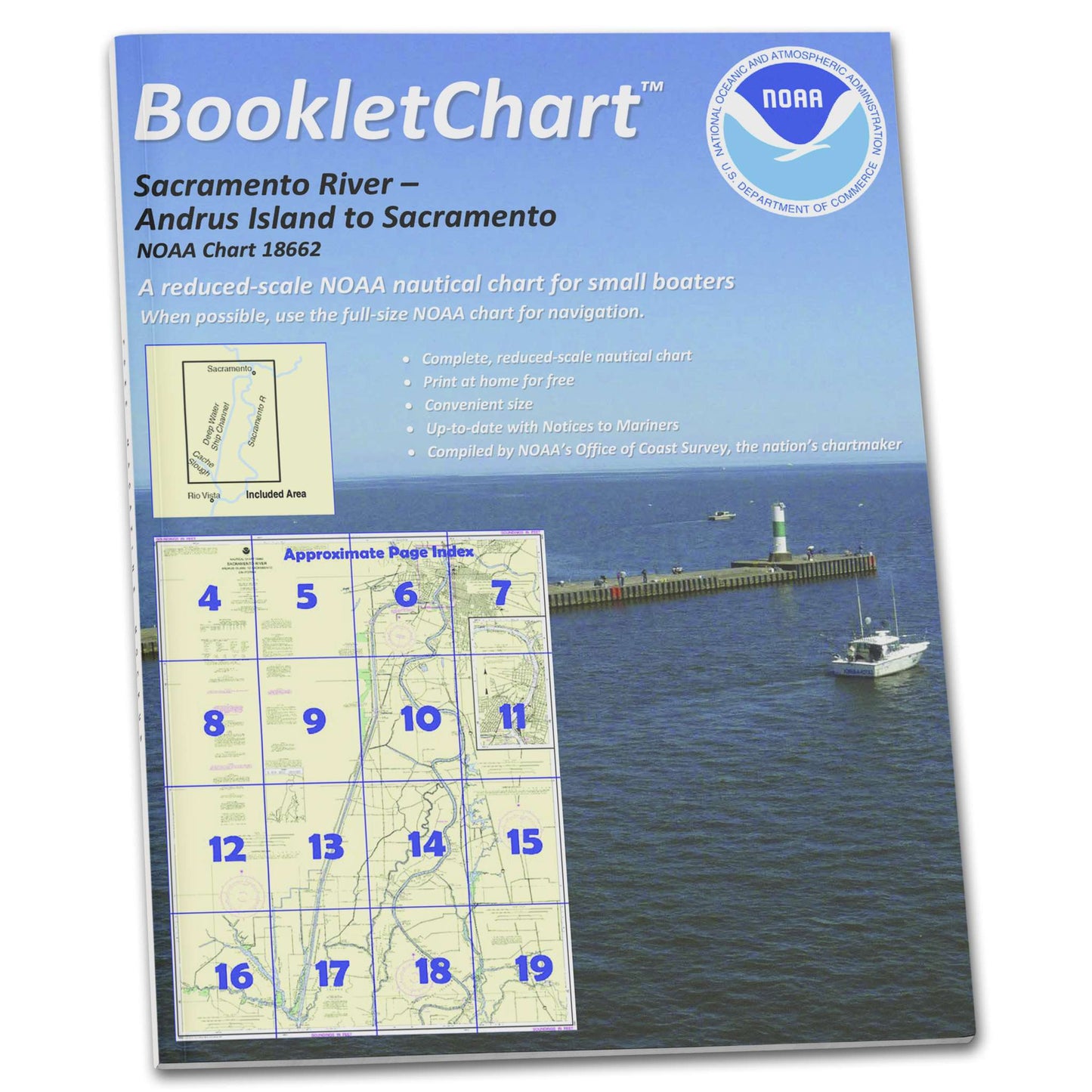 Paradise Clay CB18662 HISTORICAL NOAA Booklet Chart Sacramento River Andrus Island to Sacramento