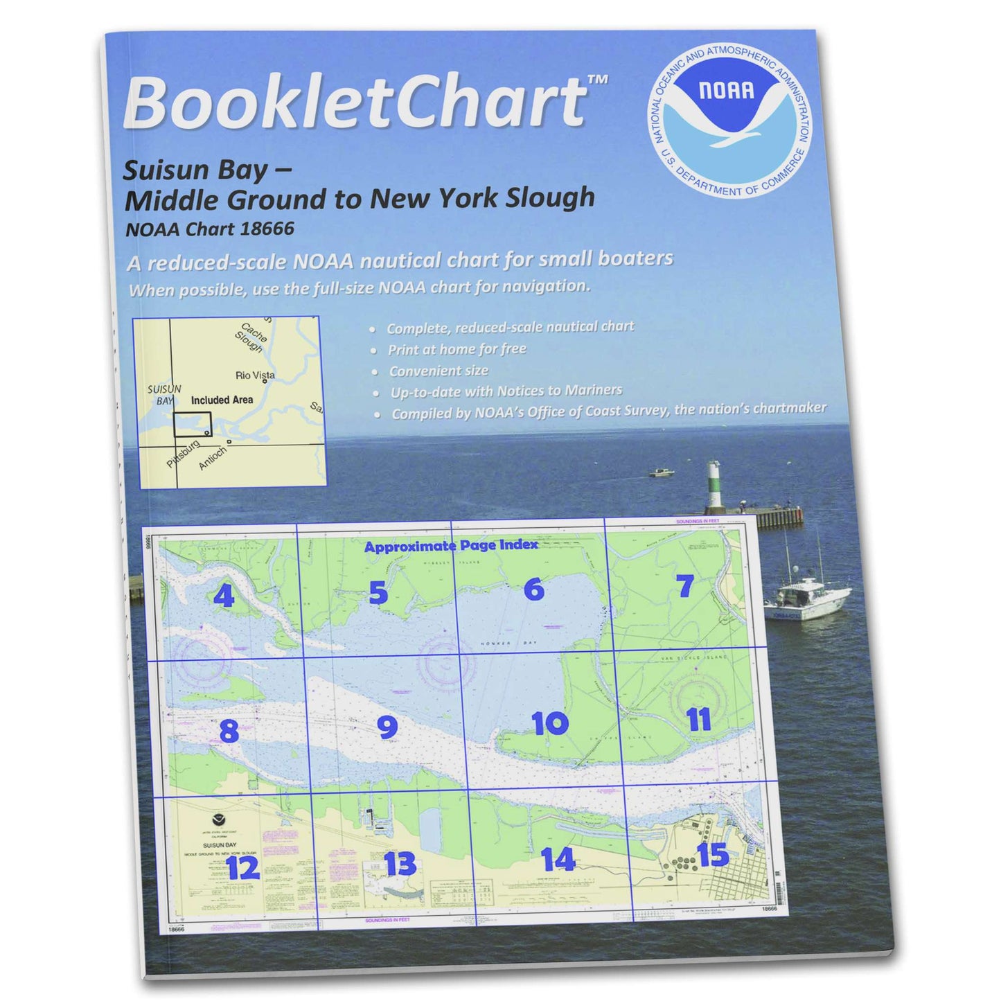 Paradise Clay CB18666 HISTORICAL NOAA Booklet Chart Suisun Bay Middle Ground to New York Slough
