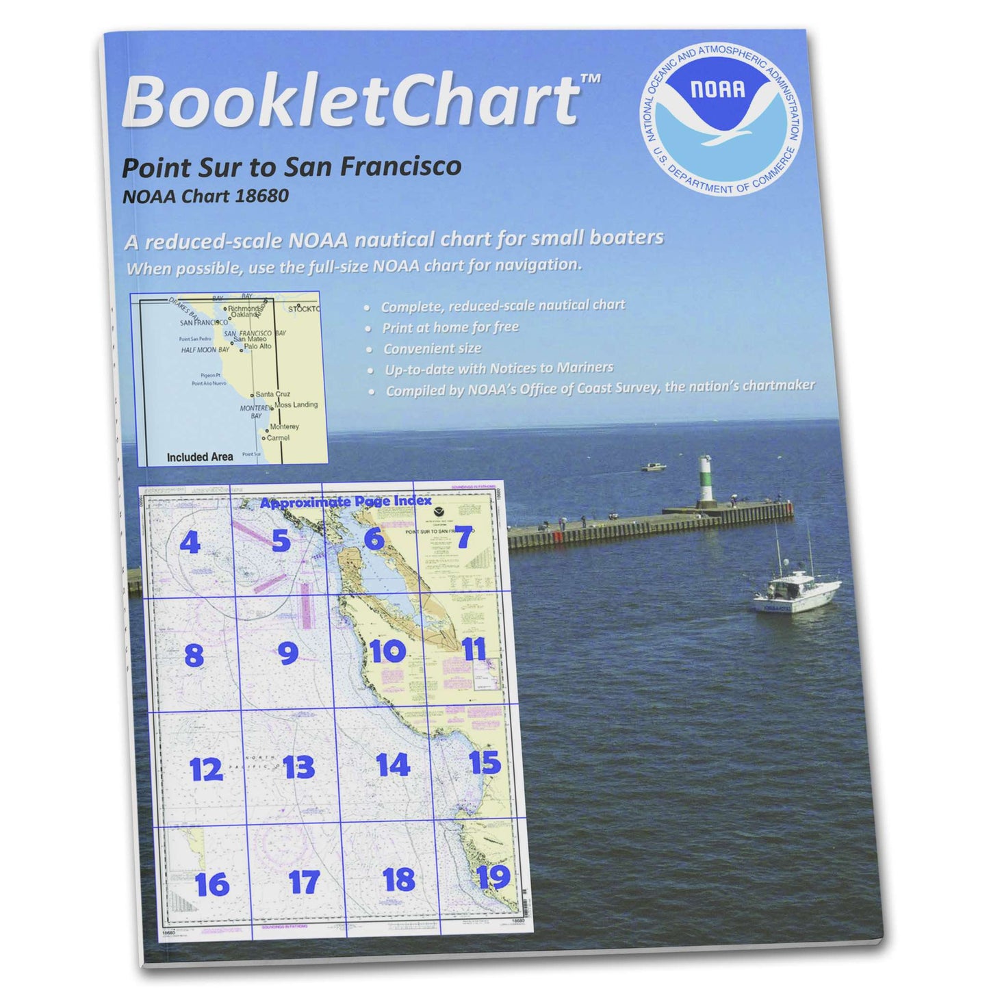 Paradise Clay CB18680 HISTORICAL NOAA Booklet Chart Point Sur to San Francisco