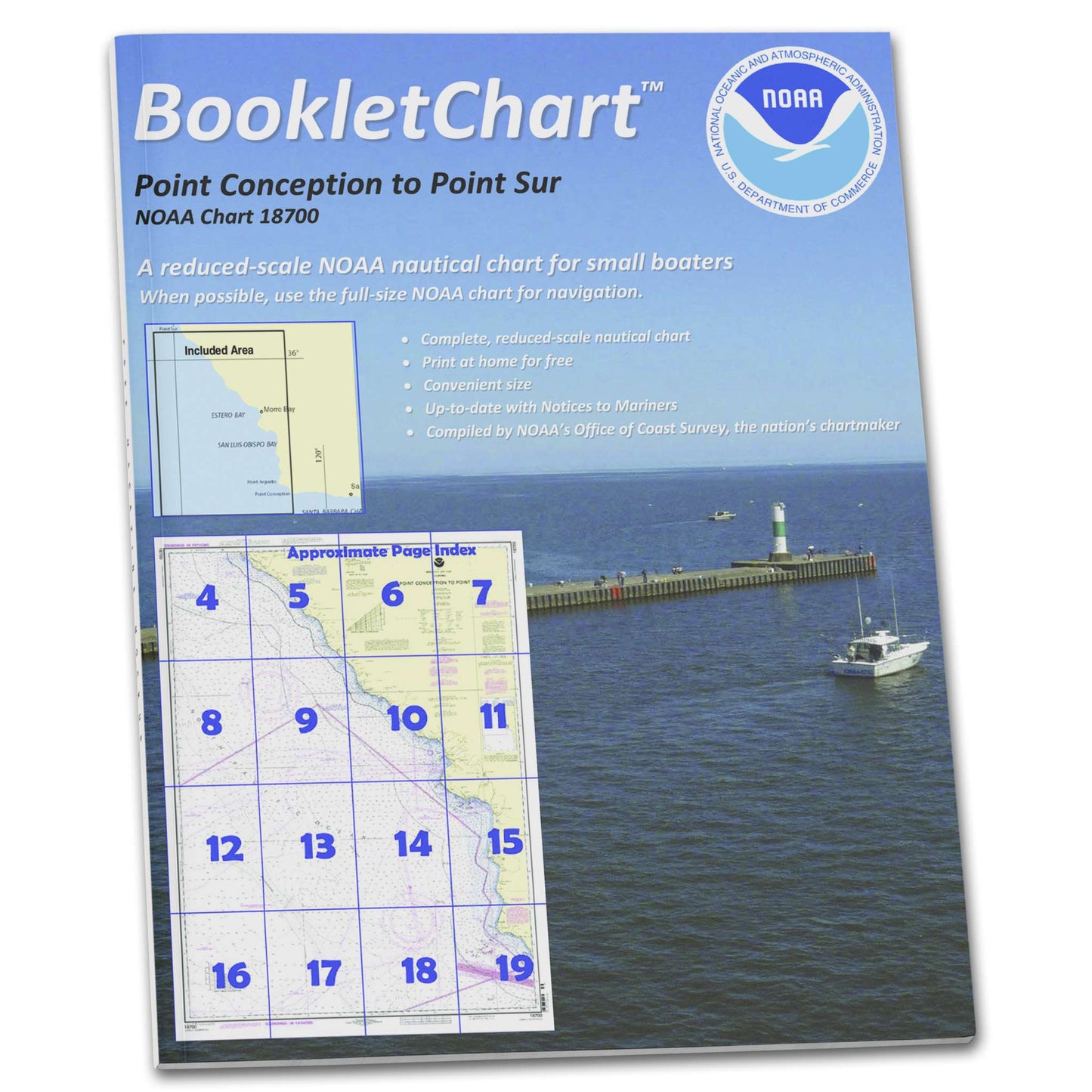 Paradise Clay CB18700 HISTORICAL NOAA Booklet Chart Point Conception to Point Sur
