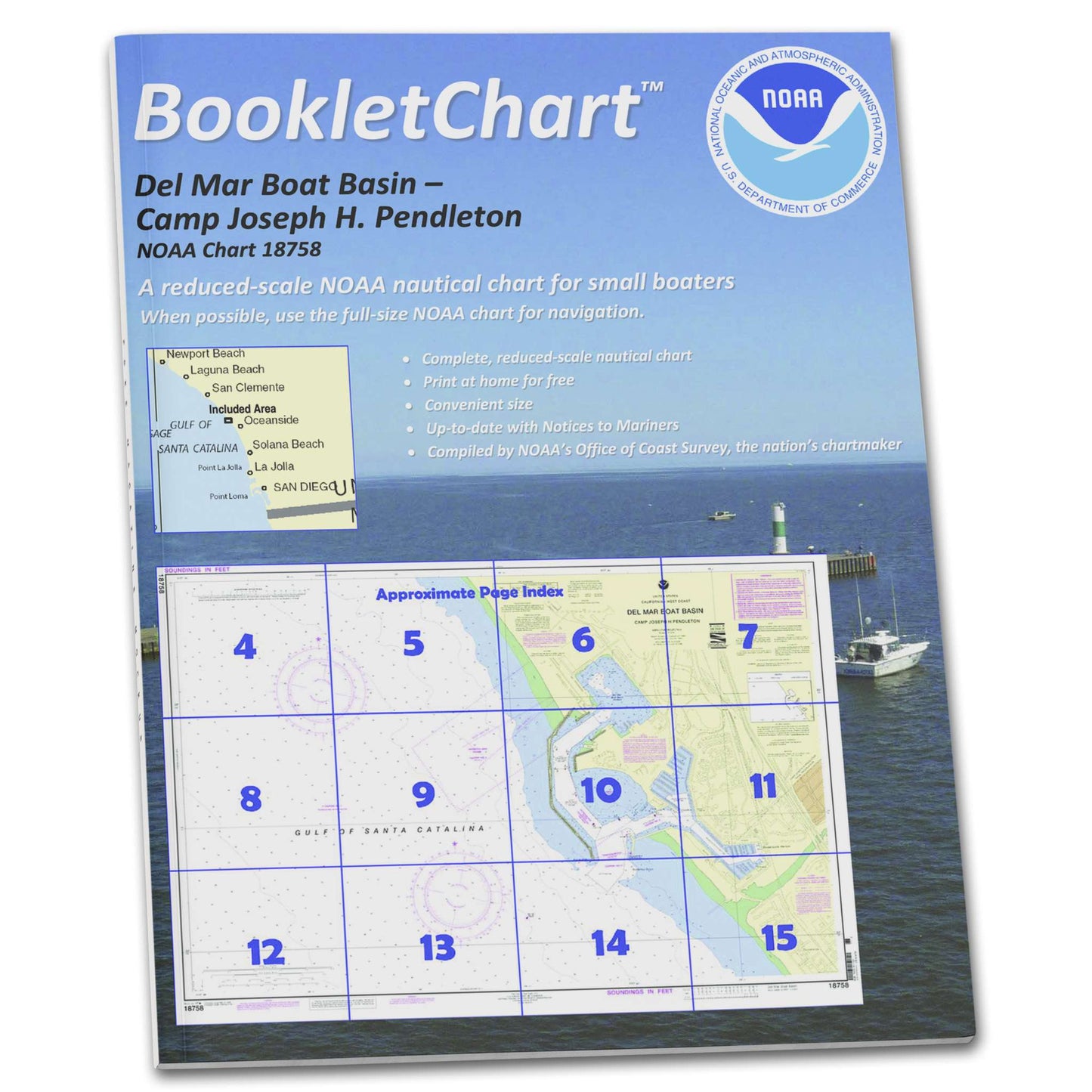 Paradise Clay CB18758 HISTORICAL NOAA Booklet Chart Del Mar Boat Basin