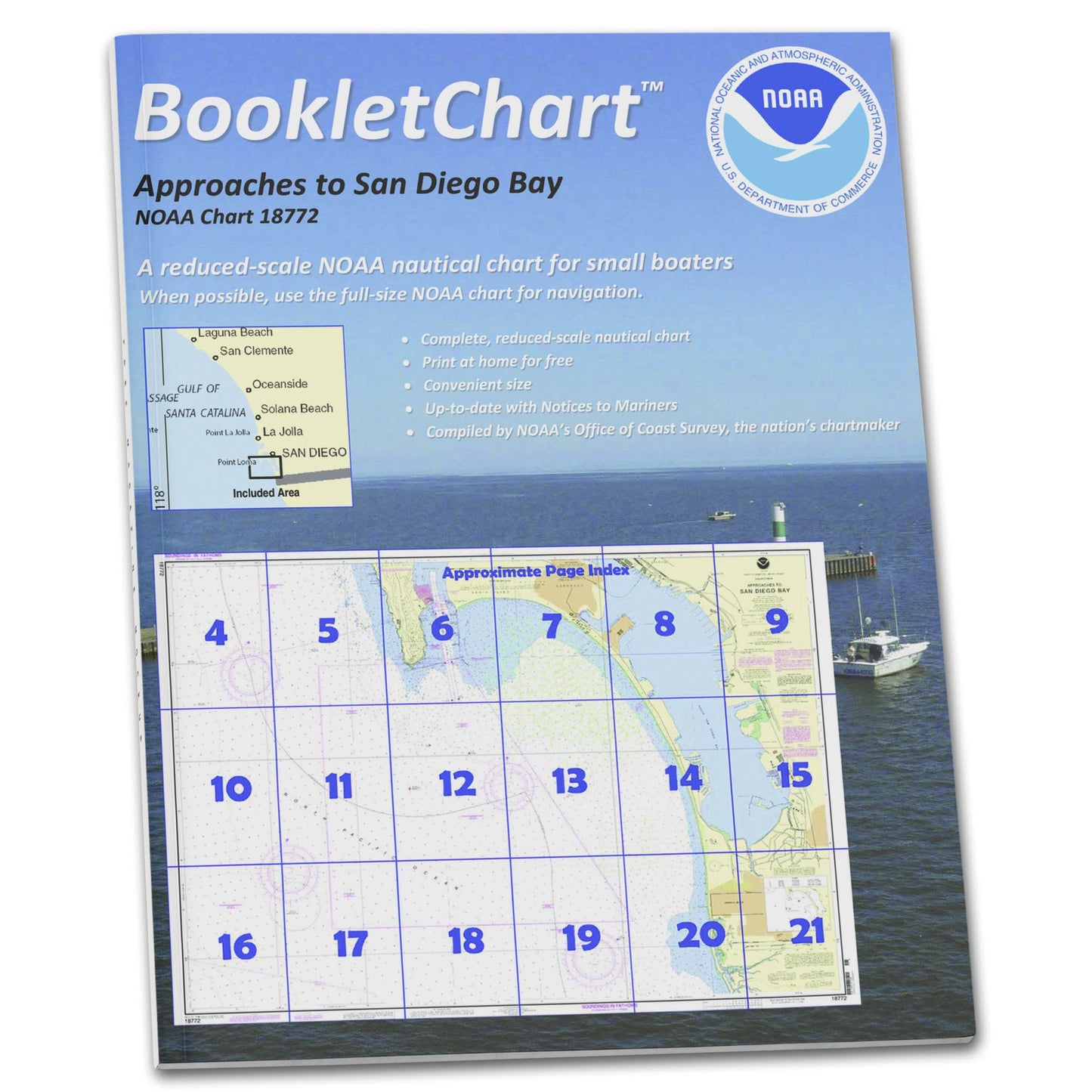 Paradise Clay CB18772 HISTORICAL NOAA Booklet Chart Approaches to San Diego Bay