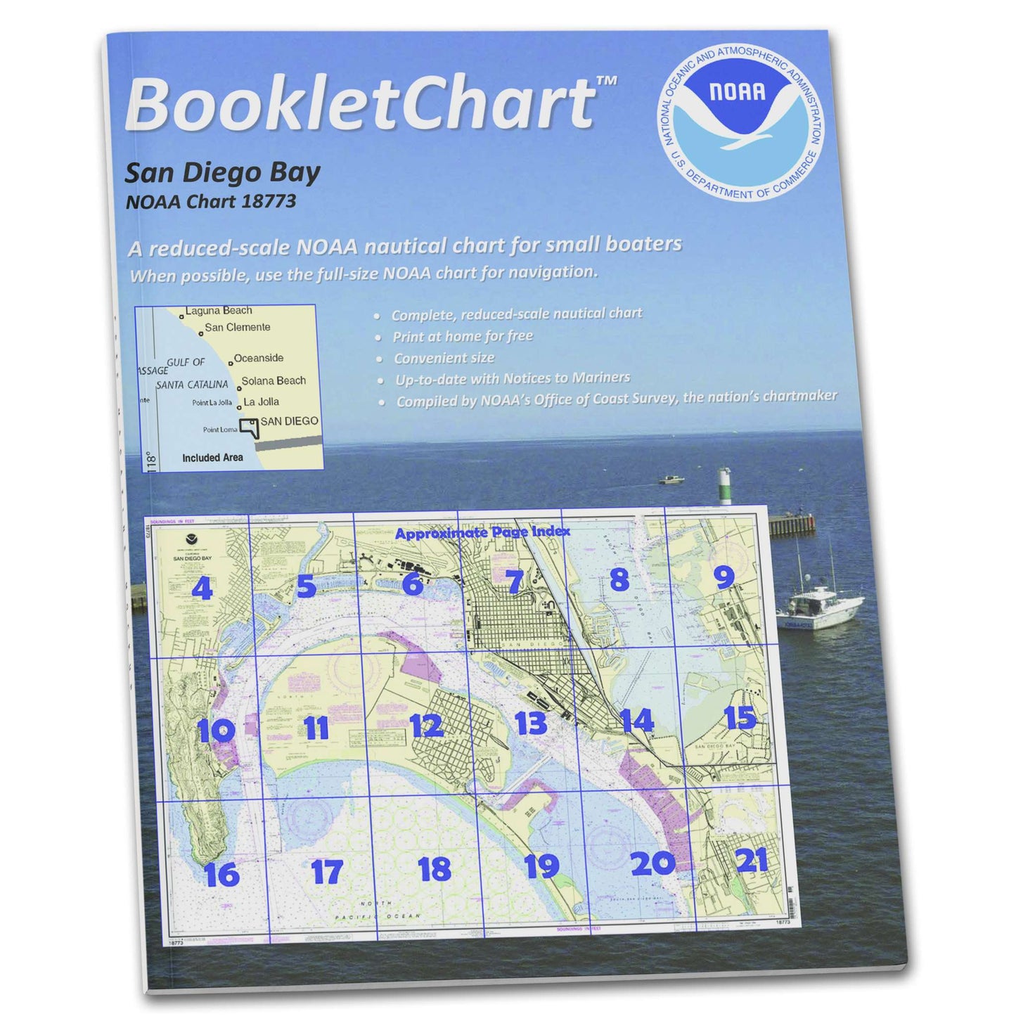 Paradise Clay CB18773 HISTORICAL NOAA Booklet Chart San Diego Bay