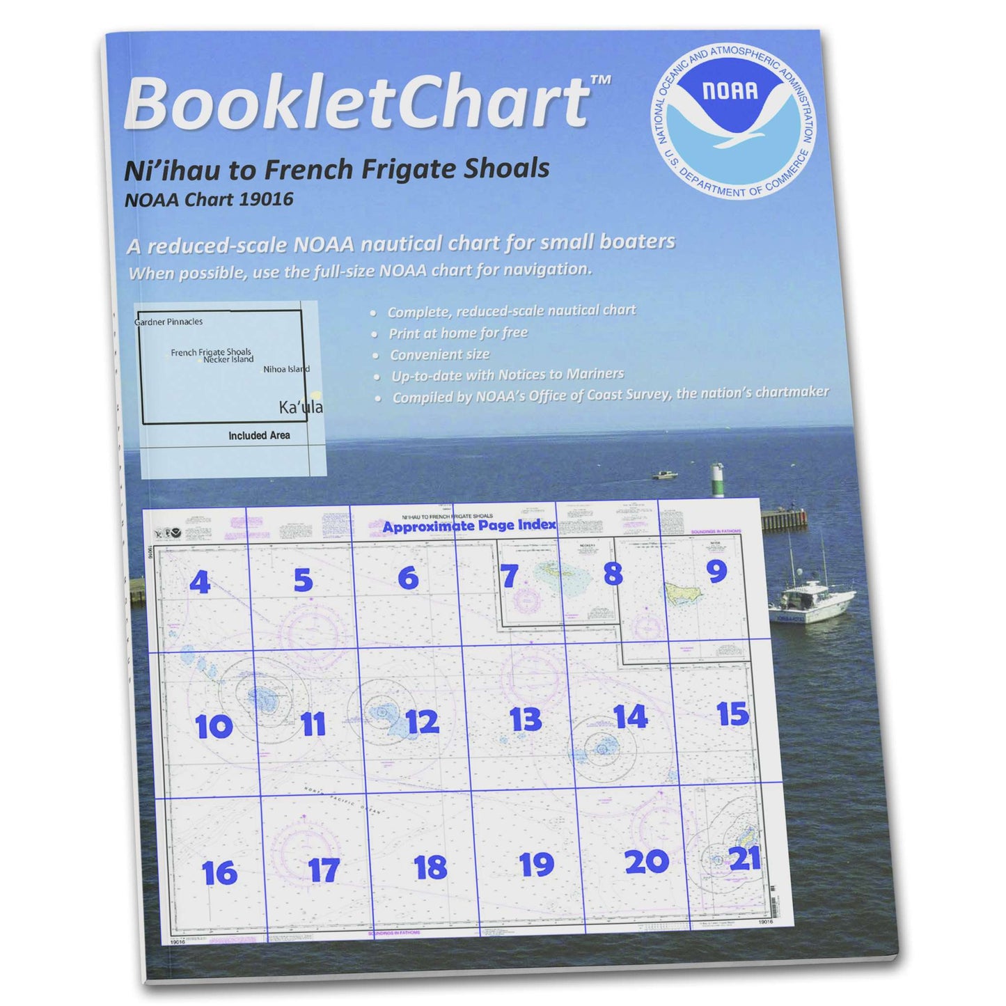 Paradise Clay CB19016 HISTORICAL NOAA Booklet Chart Ni'ihau to French Frigate Shoals;Necker Island;Nihoa