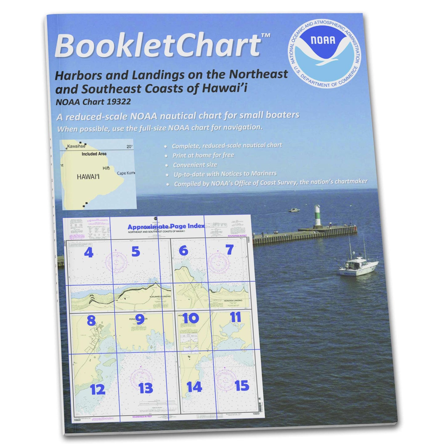 Paradise Clay CB19322 HISTORICAL NOAA Booklet Chart Harbors and Landings on The Northeast and Southeast Coasts of Hawai'i.