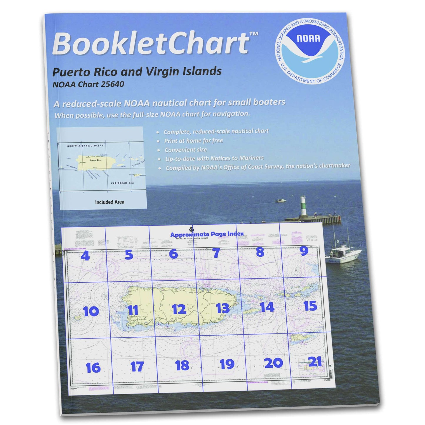 Paradise Clay CB25640 HISTORICAL NOAA Booklet Chart Puerto Rico and Virgin Islands
