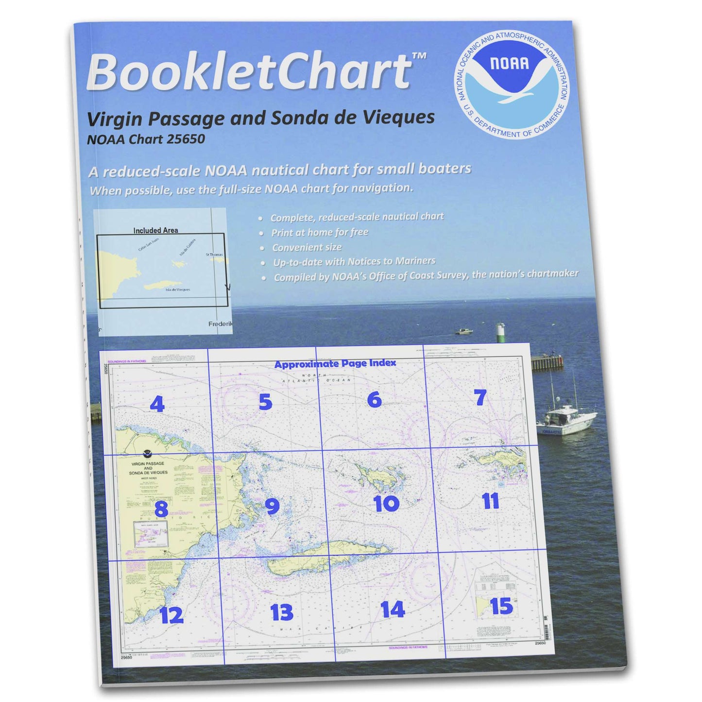 Paradise Clay CB25650 HISTORICAL NOAA Booklet Chart Virgin Passage and Sonda de Vieques
