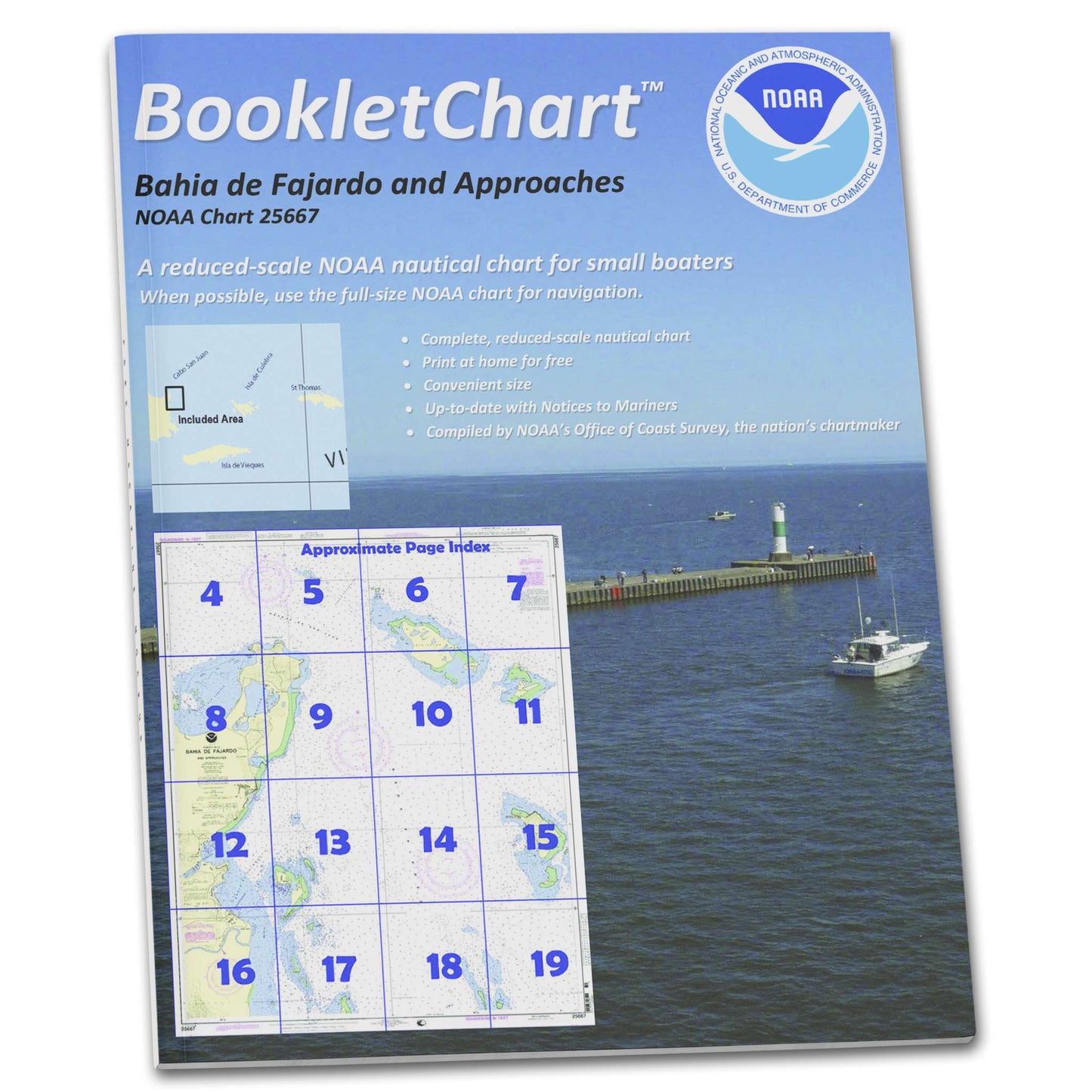 Paradise Clay CB25667 HISTORICAL NOAA Booklet Chart Bahia de Fajardo and Approaches