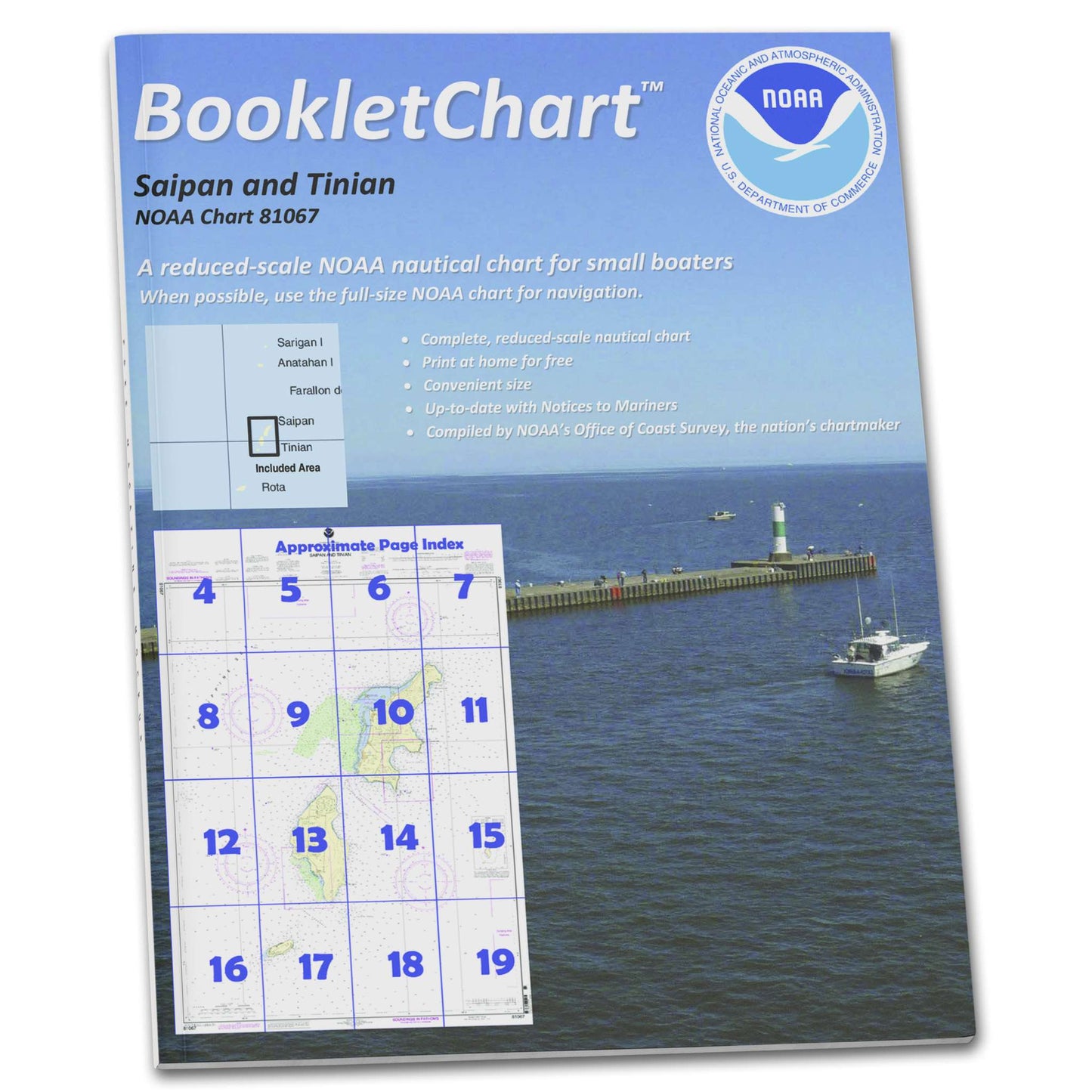 Paradise Clay CB81067 HISTORICAL NOAA Booklet Chart Commonwealth of The Northern Mariana Islands Saipan and Tinian