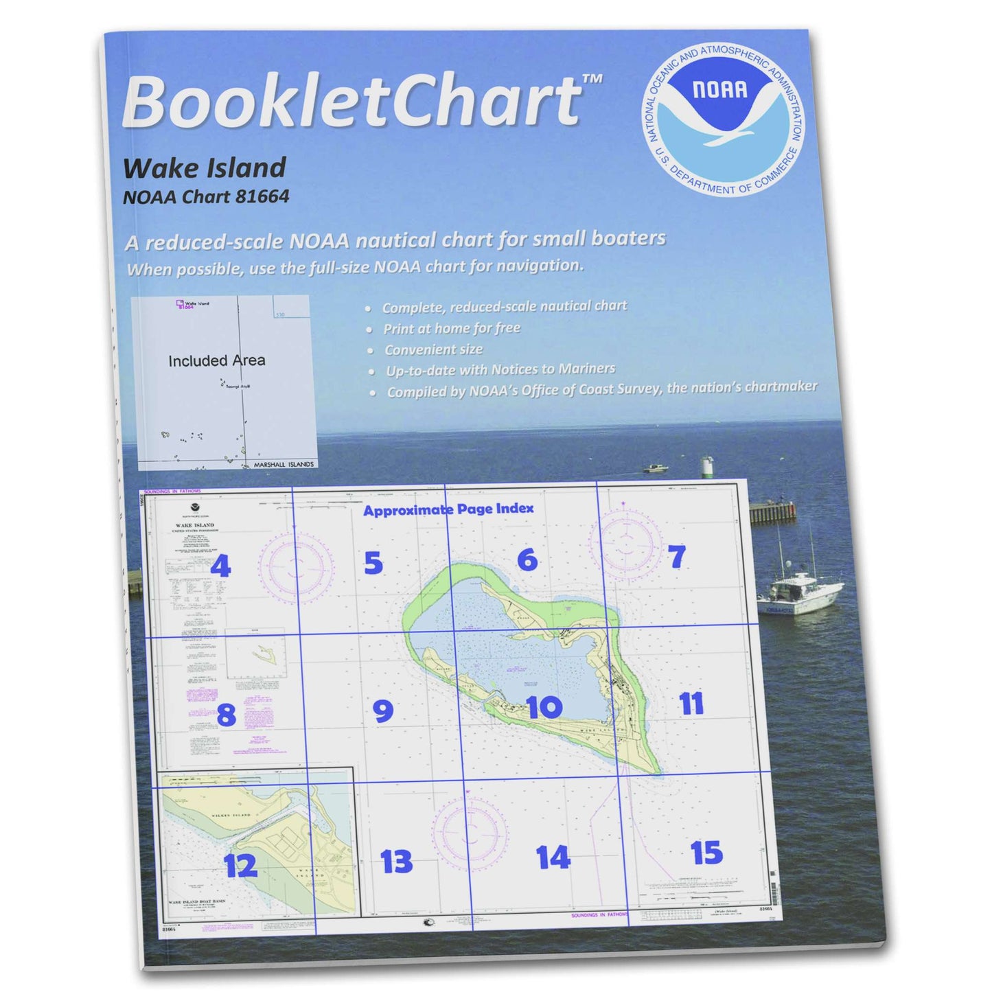 Paradise Clay CB81664 NOAA Booklet Chart Wake Island;Wake Island Boat Basin